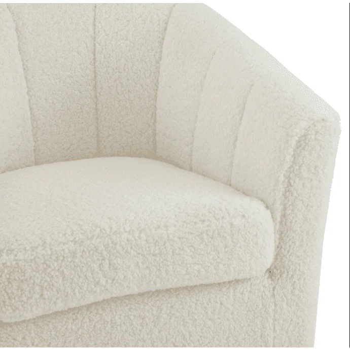 New Pacific Direct Natasha Faux Shearling Fabric w/ Gold Metal Swivel Accent Arm Chair 1900192-560 - Image 4