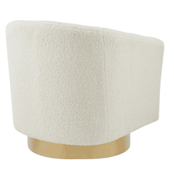 New Pacific Direct Natasha Faux Shearling Fabric w/ Gold Metal Swivel Accent Arm Chair 1900192-560 - Image 5