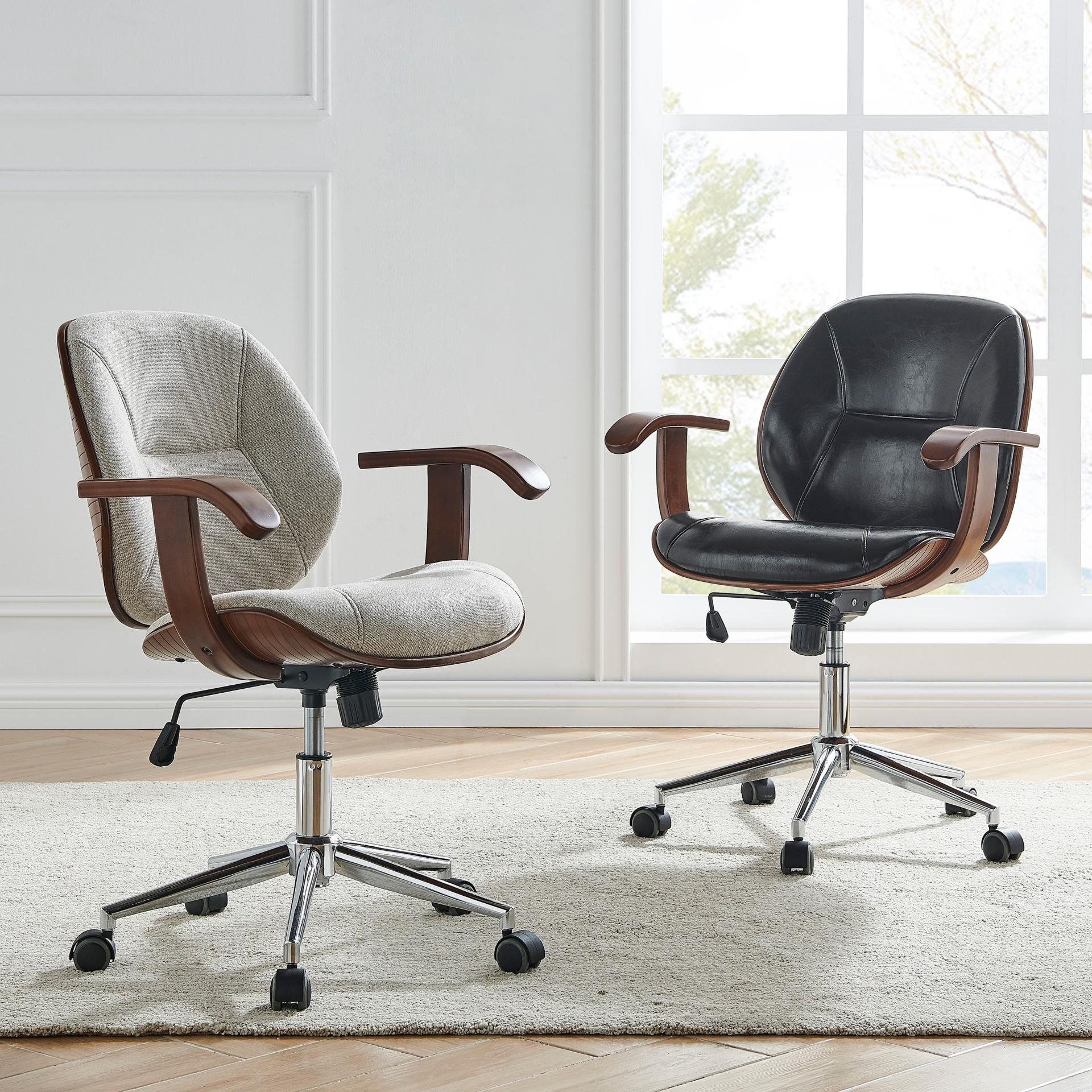 New Pacific Direct Samuel Fabric Bamboo Office Chair w/ Armrest 1160031-406WL