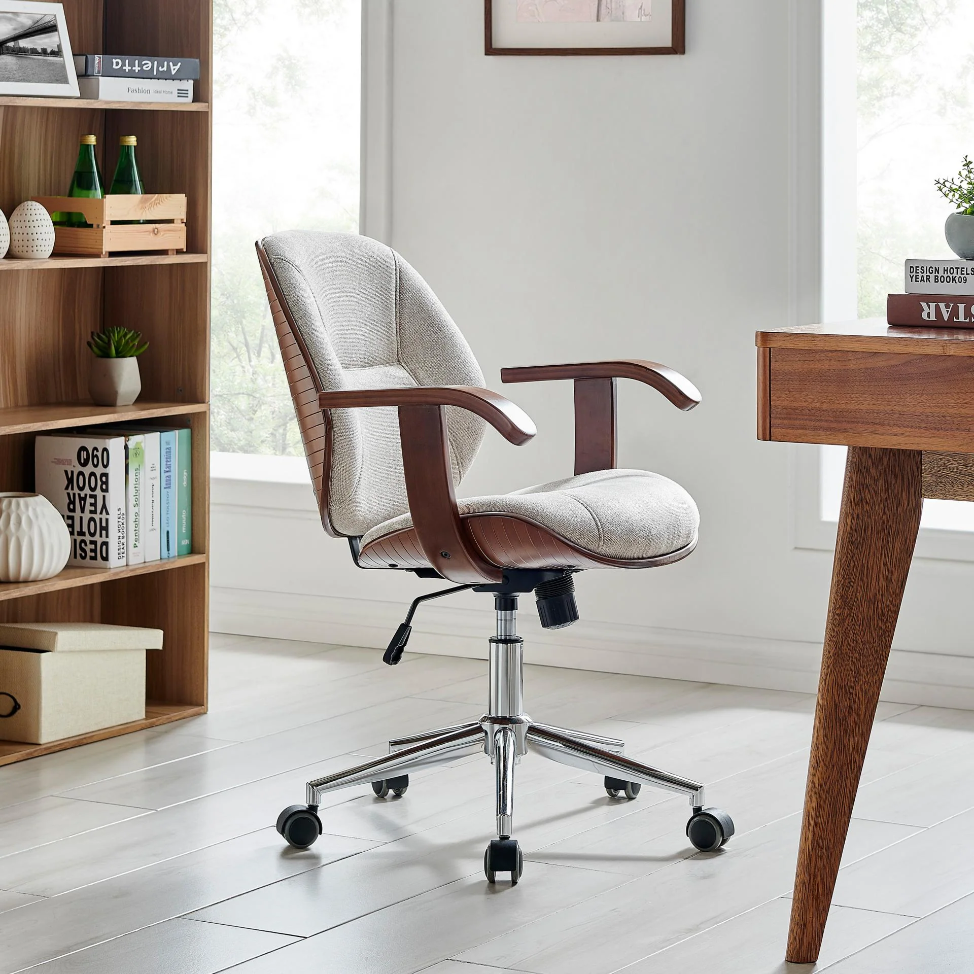 New Pacific Direct Samuel Fabric Bamboo Office Chair w/ Armrest 1160031-406WL - Image 2