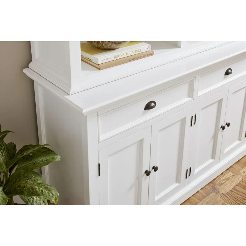 NovaSolo Halifax Buffet Hutch Unit with 6 Shelves White BCA608 - Image 3