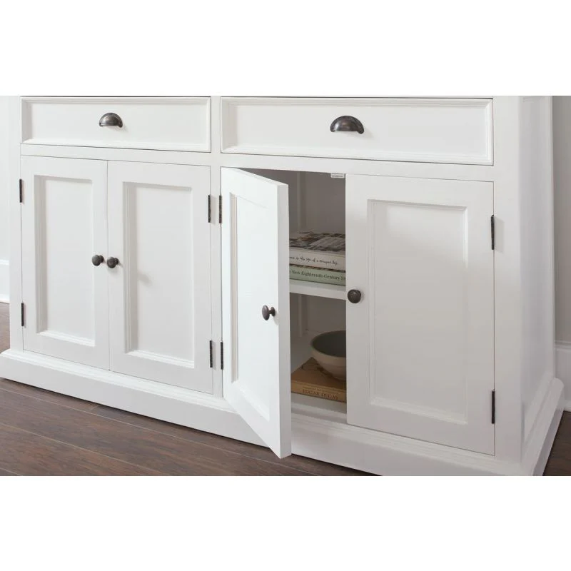 NovaSolo Halifax Buffet Hutch Unit with 8 Shelves White BCA609 - Image 3