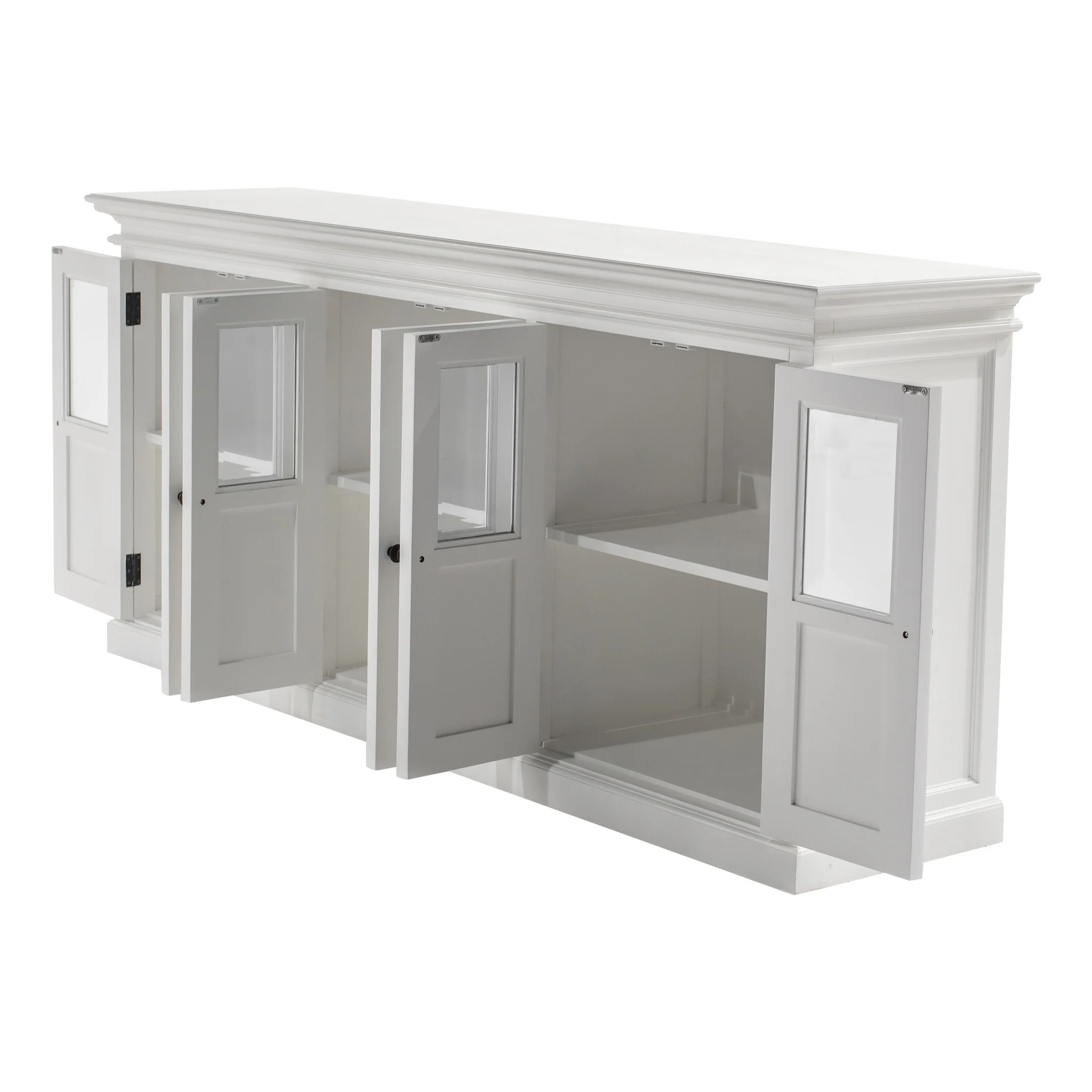 NovaSolo Halifax Hutch Unit with 6 Glass Doors in Classic White BCA611 - Image 15