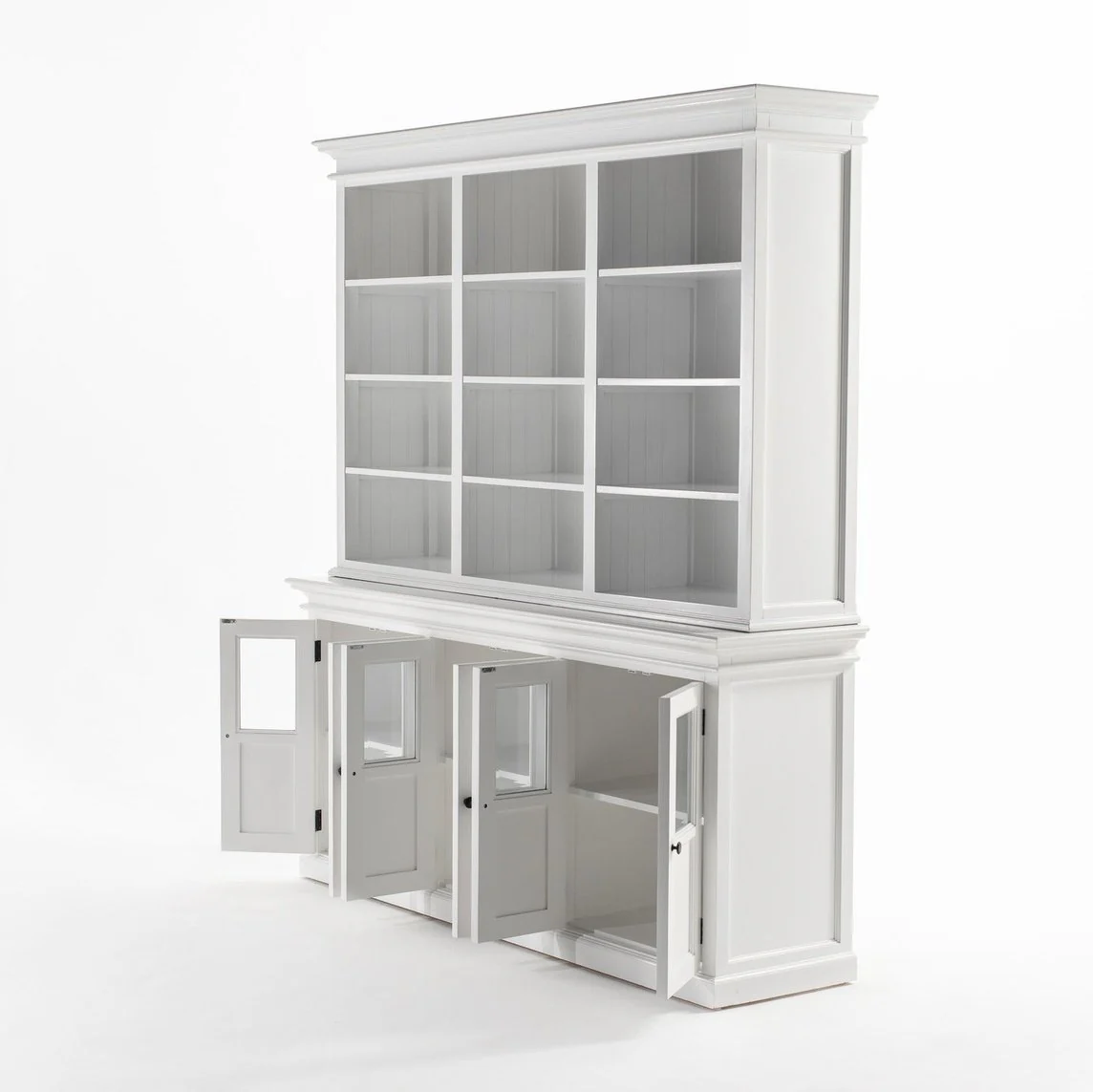 NovaSolo Halifax Hutch Unit with 6 Glass Doors in Classic White BCA611 - Image 22