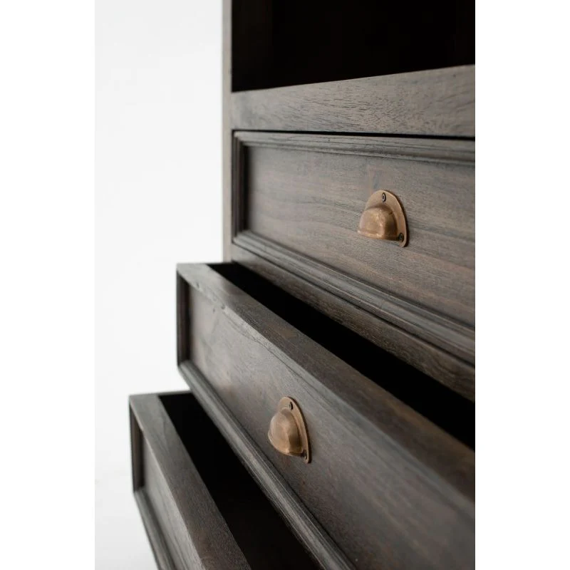 NovaSolo Halifax Mindi Bookcase Black Wash CA580BW - Image 7