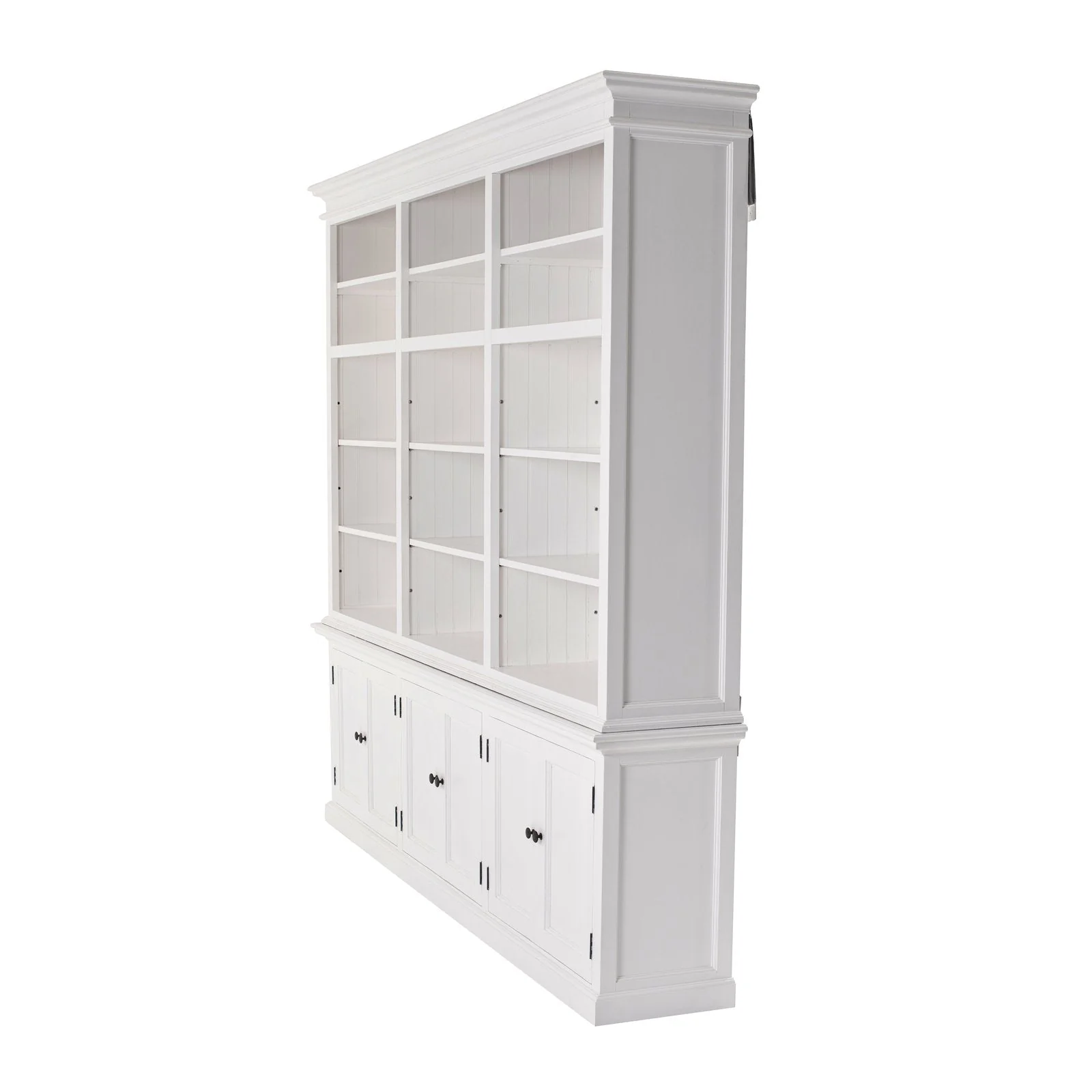 NovaSolo Halifax Triple-Bay Hutch Unit Bookcase Bookshelf White CA614 - Image 3
