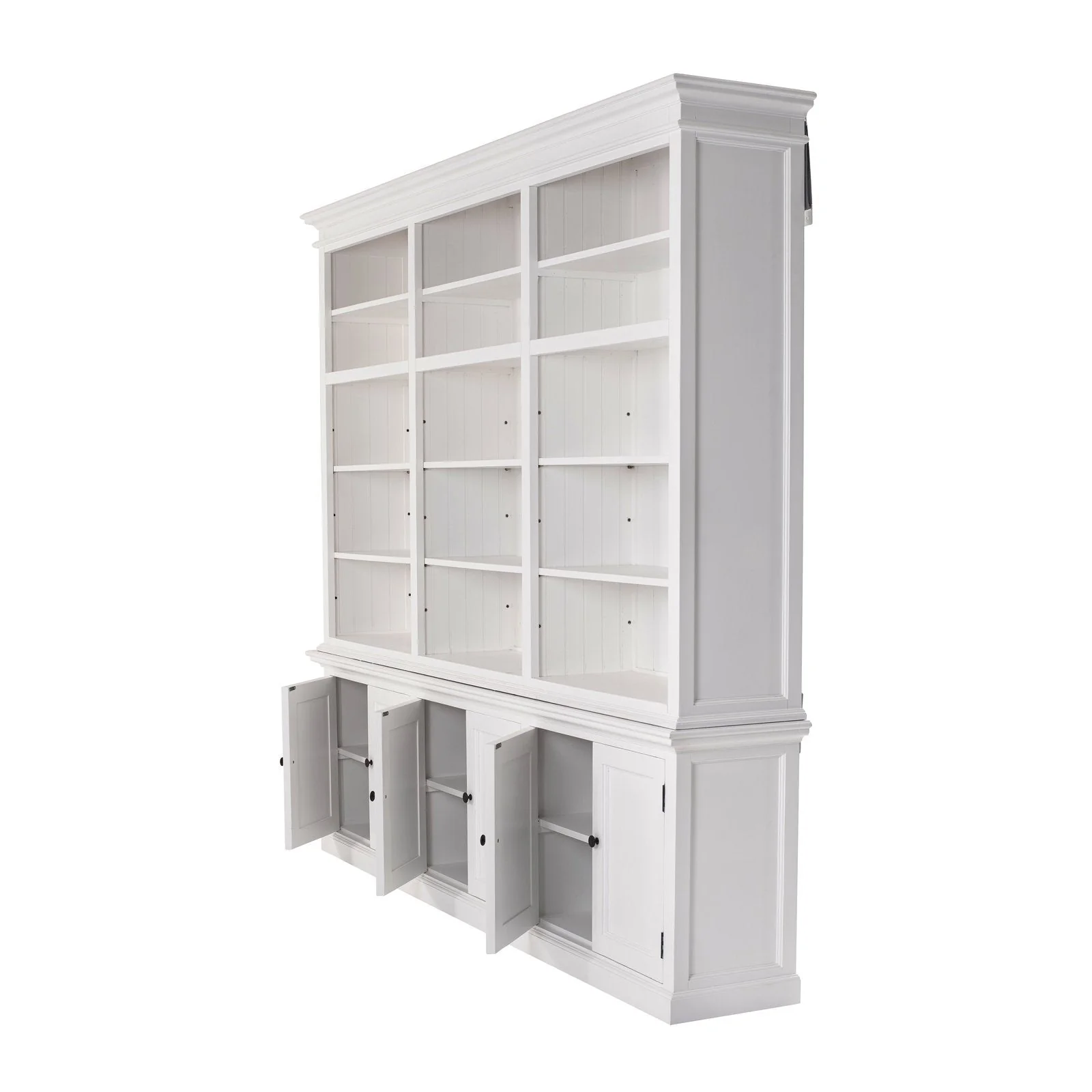 NovaSolo Halifax Triple-Bay Hutch Unit Bookcase Bookshelf White CA614 - Image 4