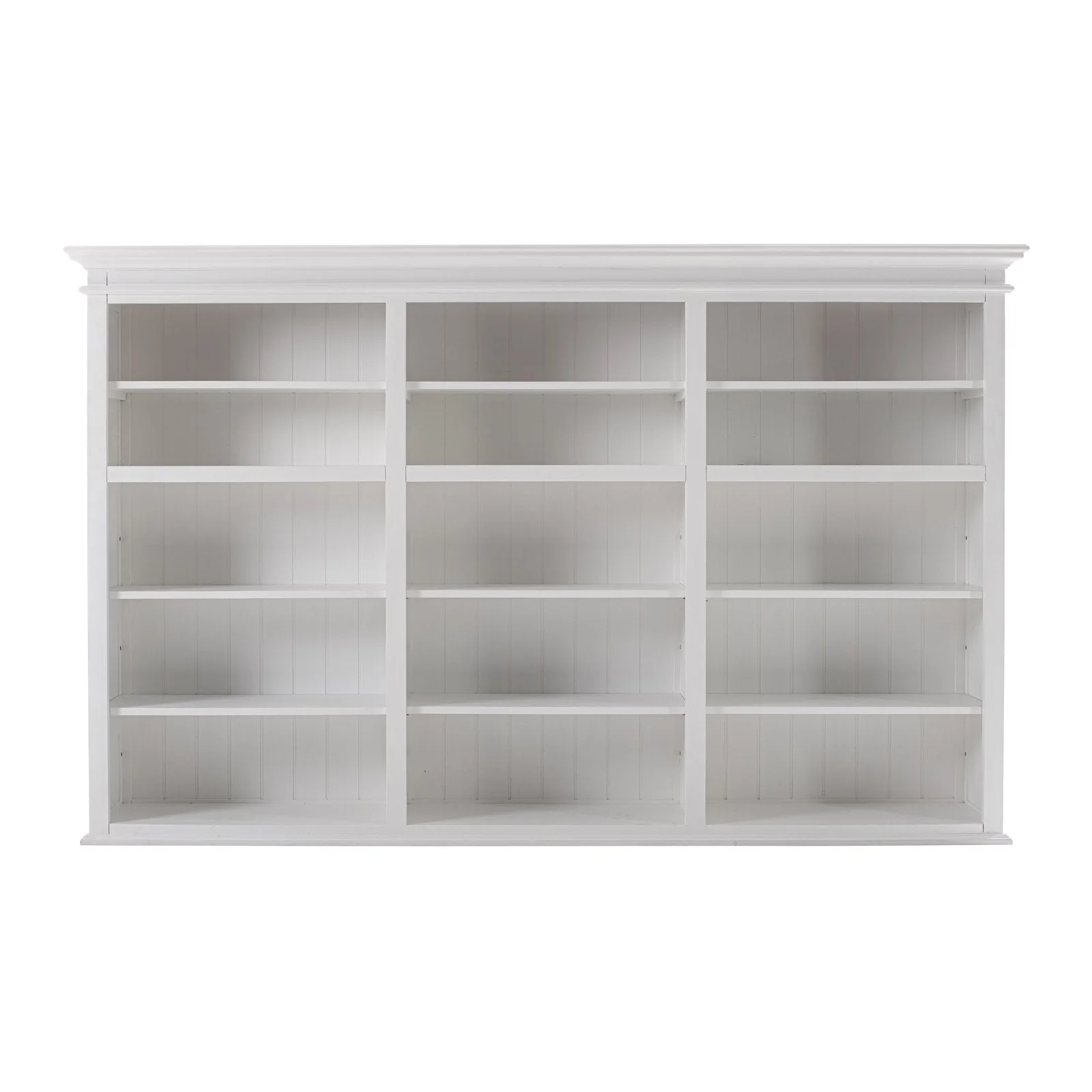 NovaSolo Halifax Triple-Bay Hutch Unit Bookcase Bookshelf White CA614 - Image 5