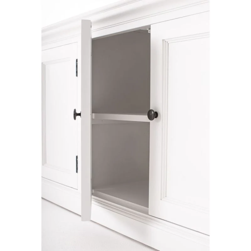 NovaSolo Halifax Triple-Bay Hutch Unit Bookcase Bookshelf White CA614 - Image 9