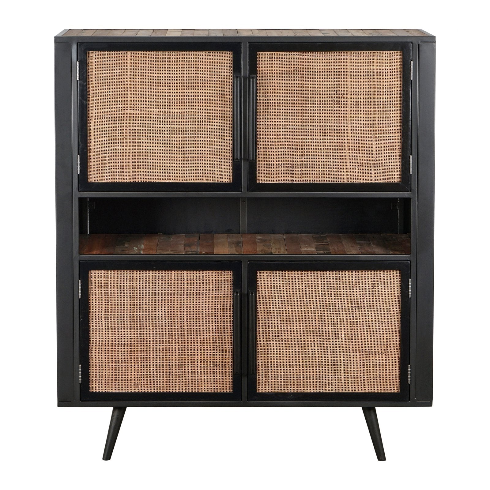 NovaSolo Nordic Rattan Buffet 4 Doors Natural Boat Wood BW RT 19053