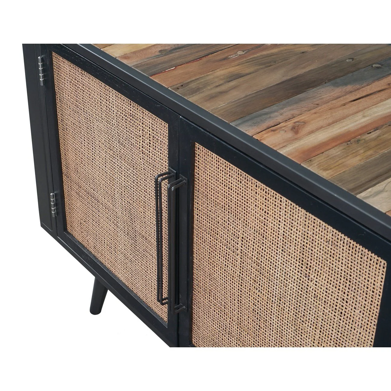 NovaSolo Nordic Rattan TV Dresser 4 Doors Natural Boat Wood BW RT 18050 - Image 3