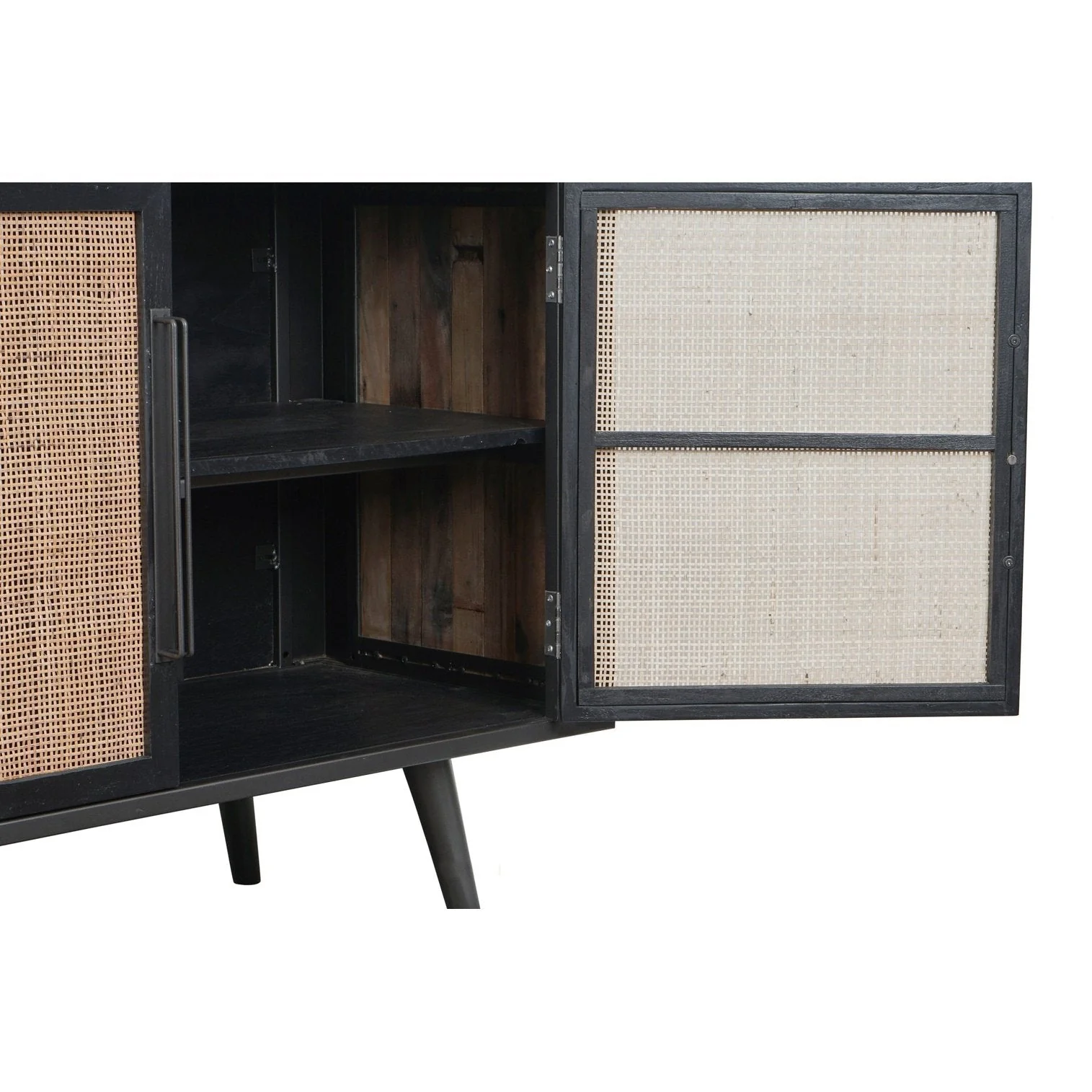 NovaSolo Nordic Rattan TV Dresser 4 Doors Natural Boat Wood BW RT 18050 - Image 4