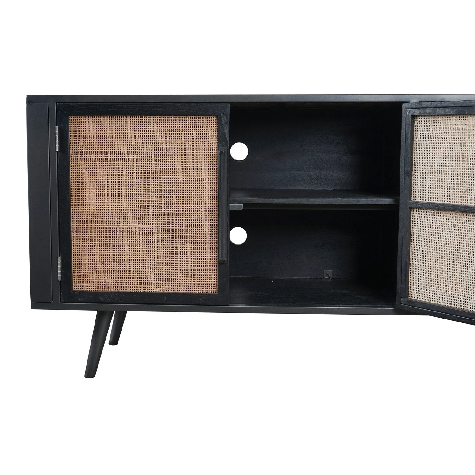 NovaSolo Nordic Rattan TV Dresser 4 Doors Natural Boat Wood BW RT 18050 - Image 5