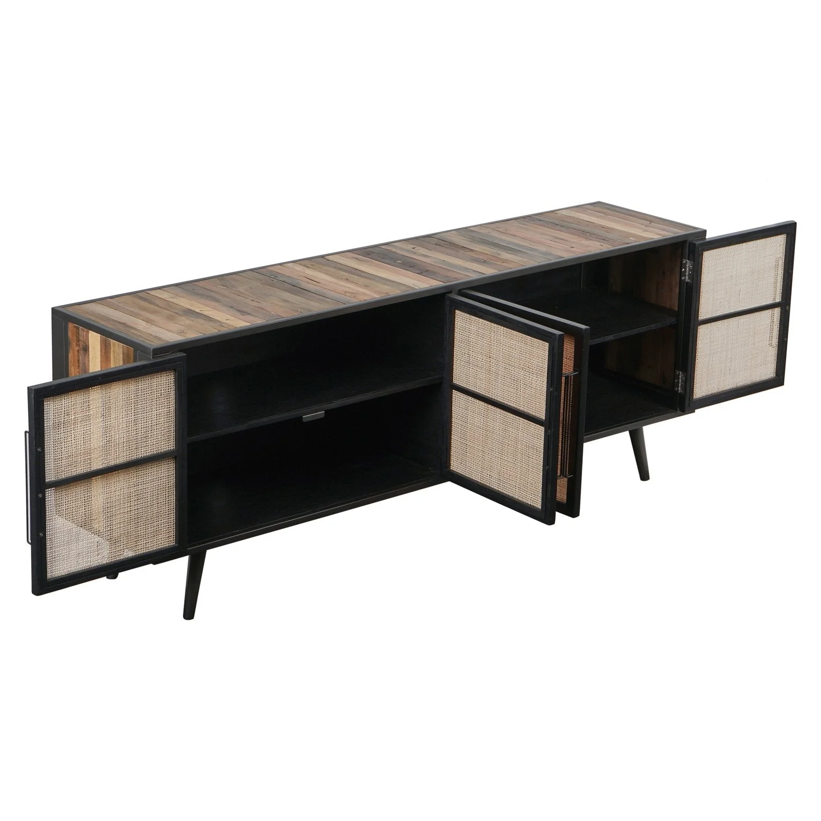 NovaSolo Nordic Rattan TV Dresser 4 Doors Natural Boat Wood BW RT 18050 - Image 8