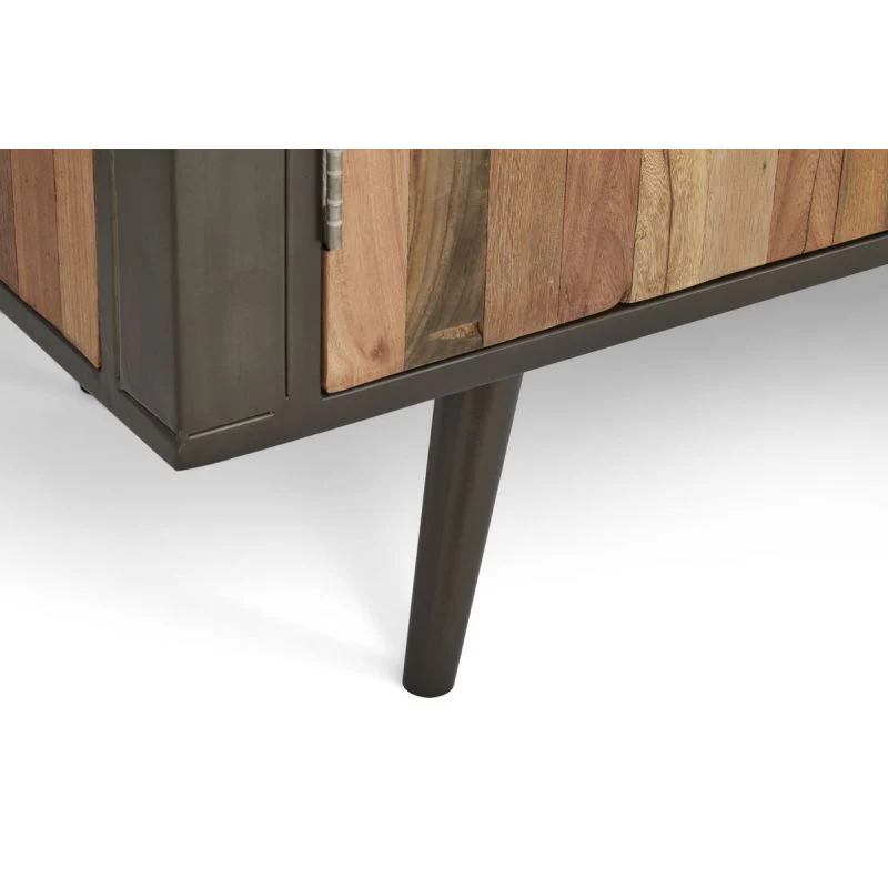 NovaSolo Nordic Smooth Boat Wood TV Dresser 4 Doors Natural Brown KK NO 18001 - Image 10