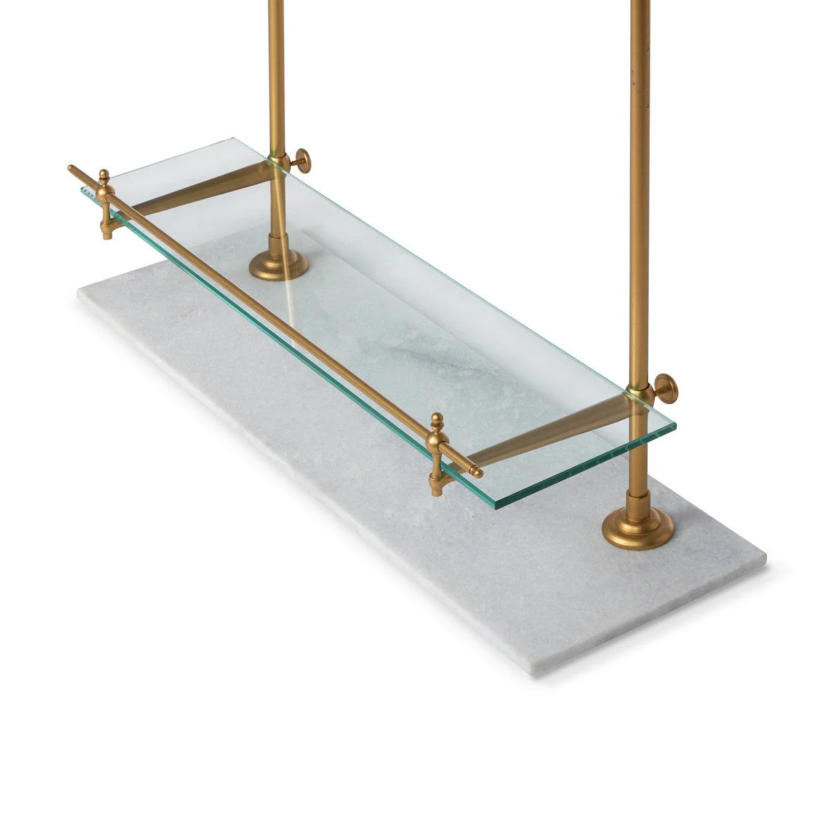 Park Hill Collection Southern Classic White Marble and Brass Bistro Rack EAW26057 - Image 6