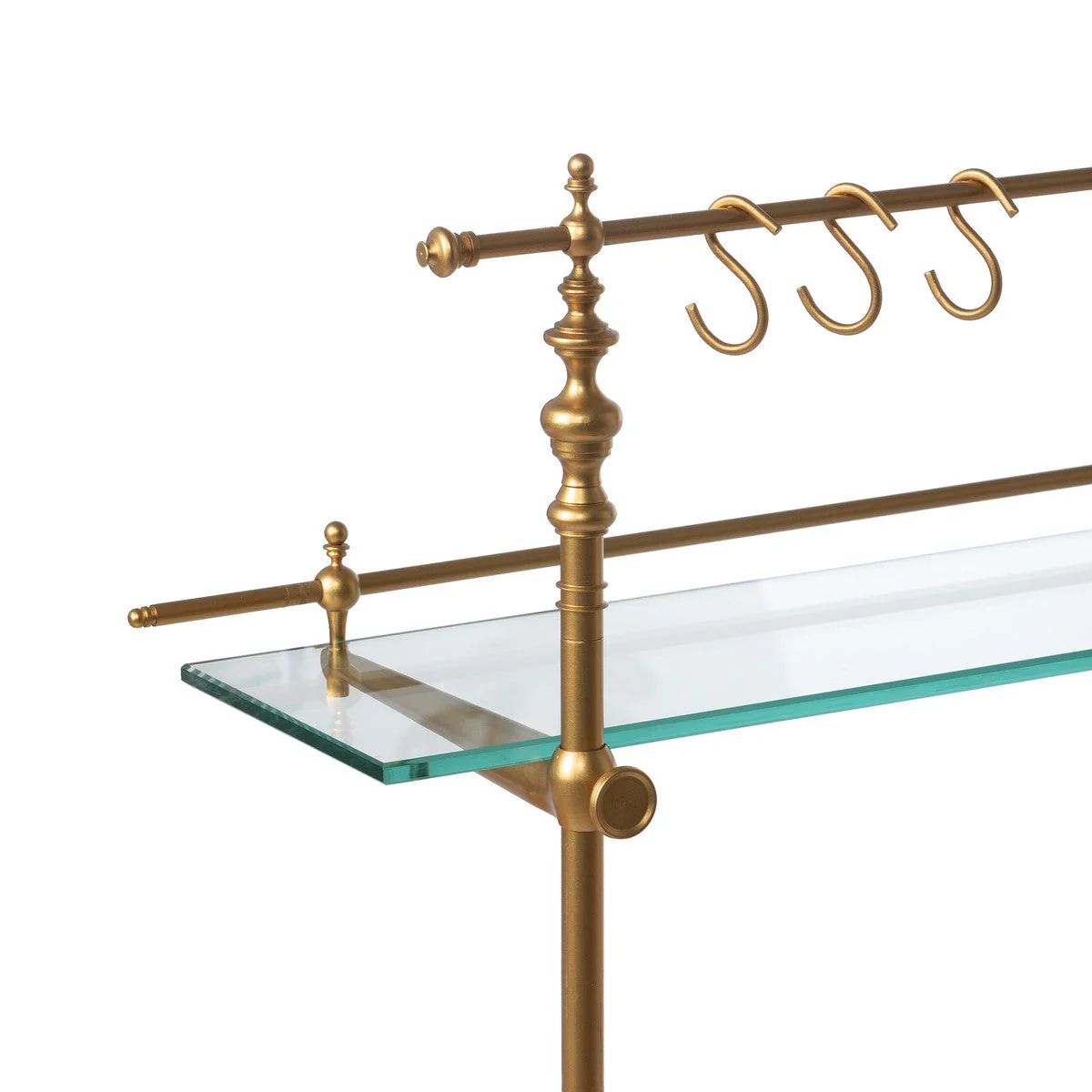 Park Hill Collection Southern Classic White Marble and Brass Bistro Rack EAW26057 - Image 7