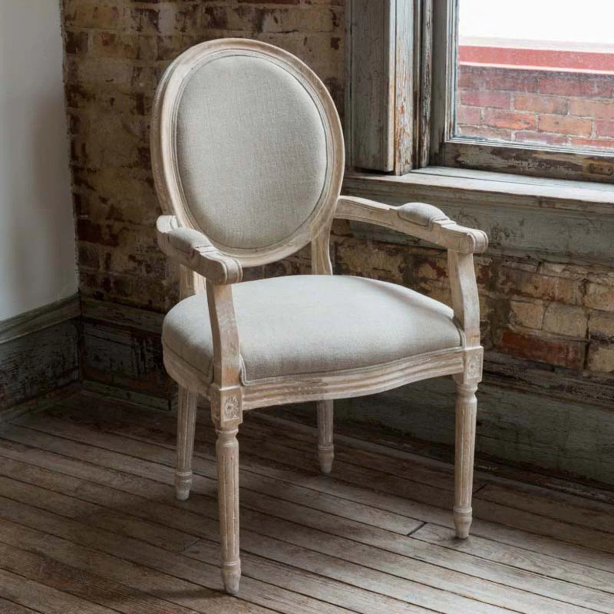 Park Hill Collection White Washed Dining Room Arm Chair EFS81666 - Image 8