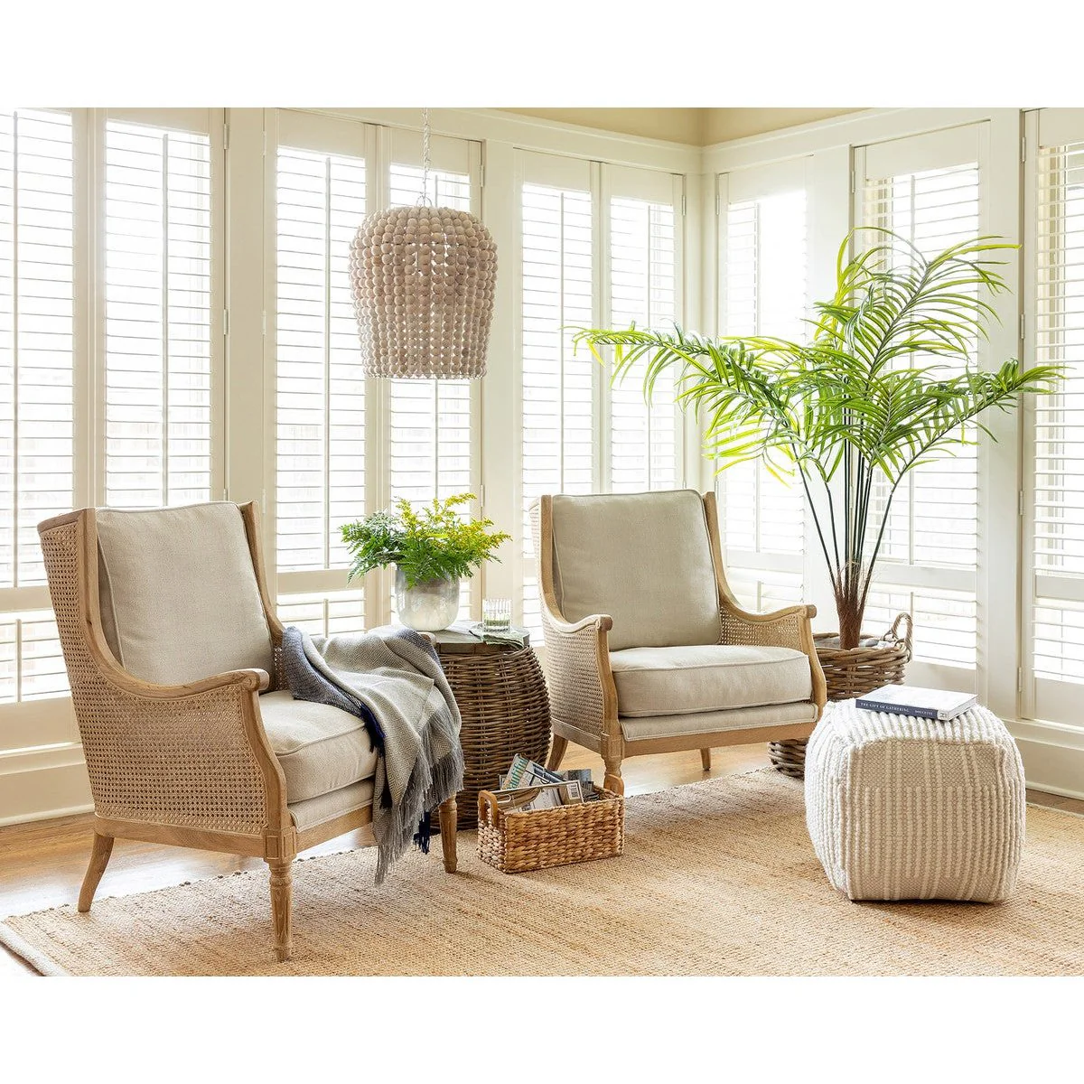 Park Hill Collections Coastal Cottage Monica Cane Back Wing Chair EFS20773 - Image 5