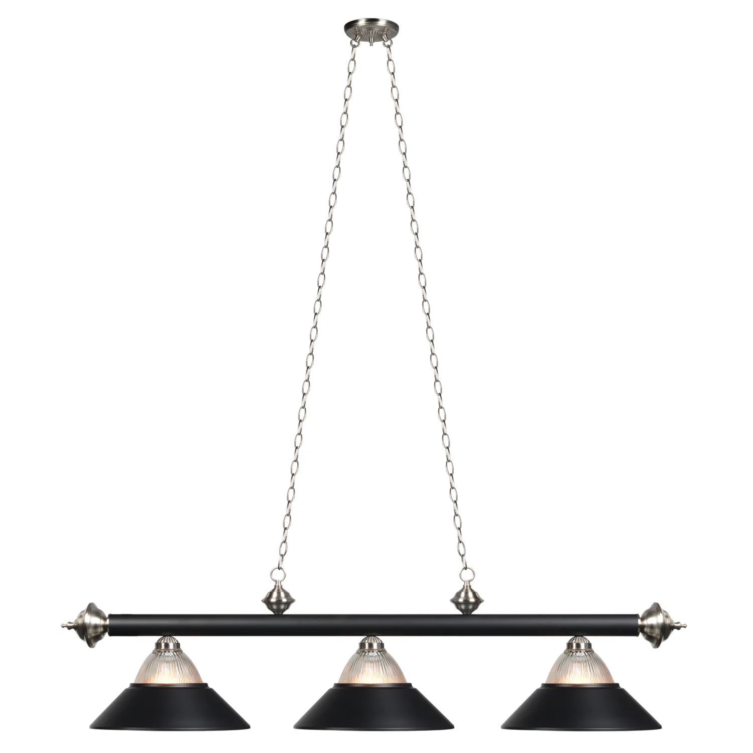 RAM Game Room 3Lt-54″ Billiard Light-Matte Black & Stainless B48-RIB MB/ST - Image 2