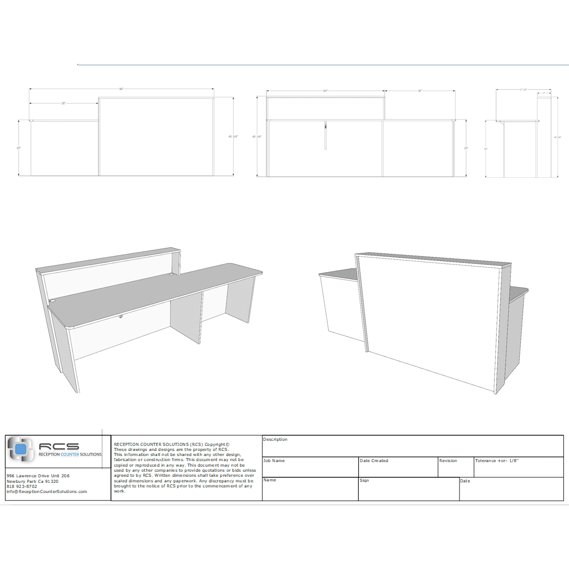 Reception Counter Solutions ADA Malibu Reception Desk - Image 8