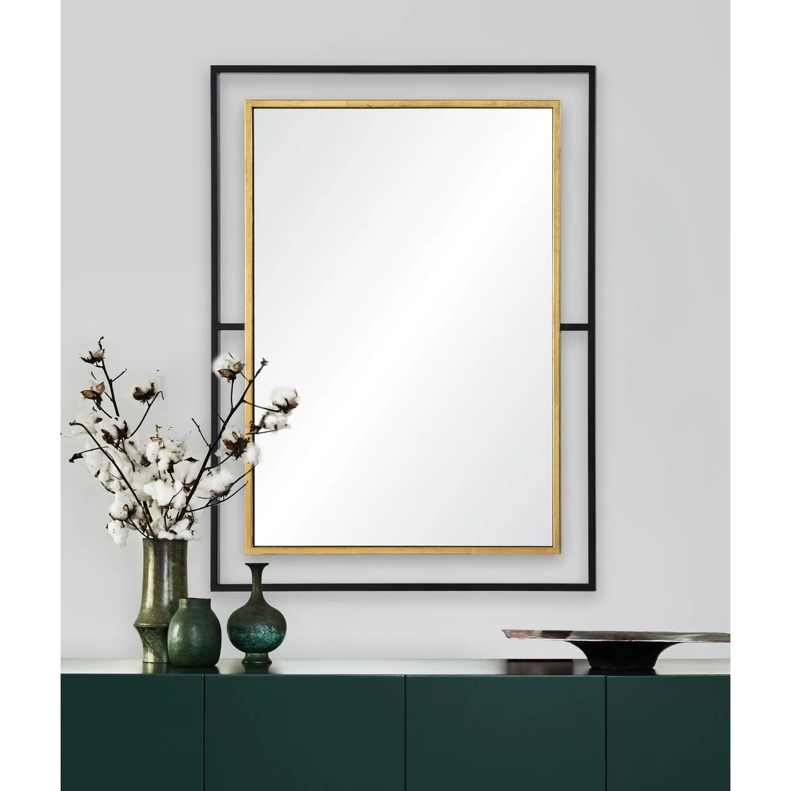 RenWil Gray Rectangle Mirror NDD21M244