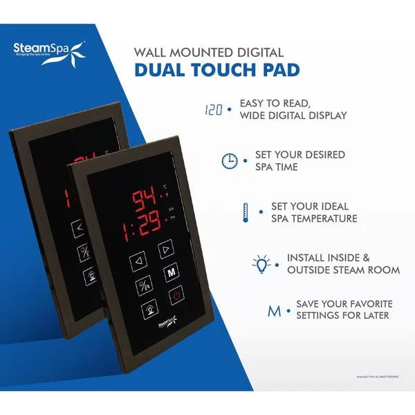 SteamSpa Royal Touch Panel Control Kit in Oil Rubbed Bronze RYTPKOB - Image 2