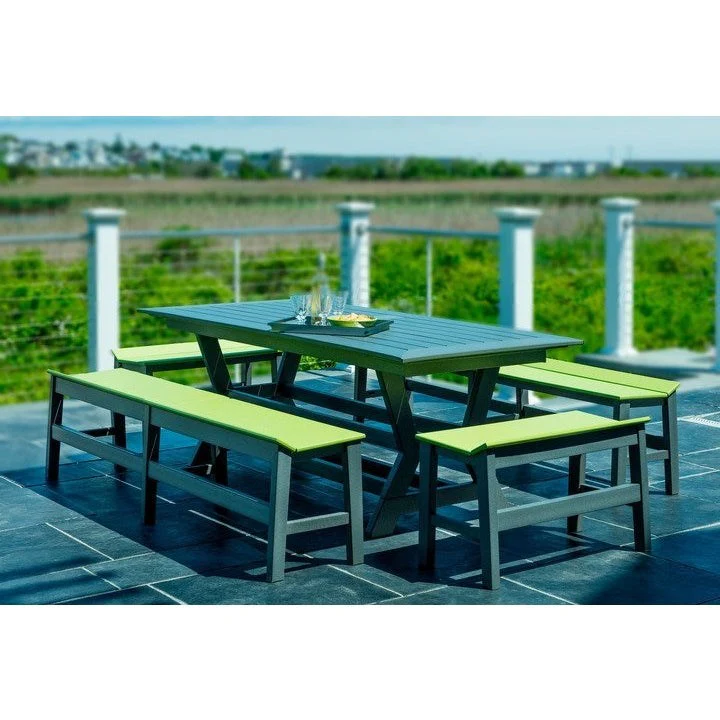 Seaside Casual Sym Dining Table 36" X 80" Sym Dining Bench 28" - Image 2
