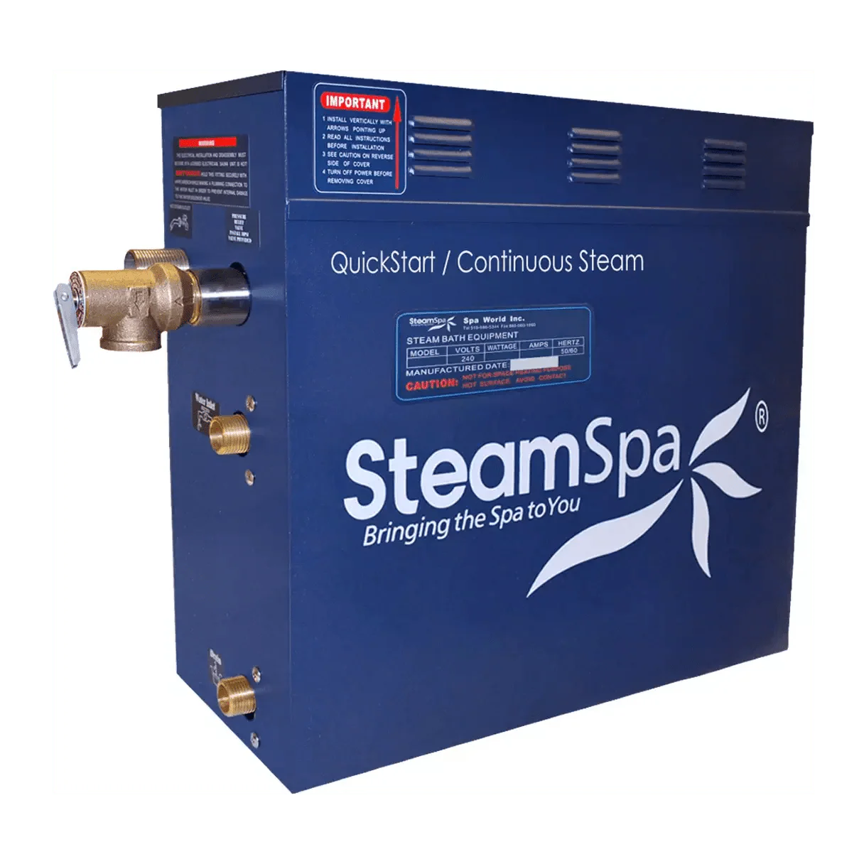 SteamSpa 7.5 KW QuickStart Acu-Steam Bath Generator with Built-in Auto Drain D-750-A - Image 5