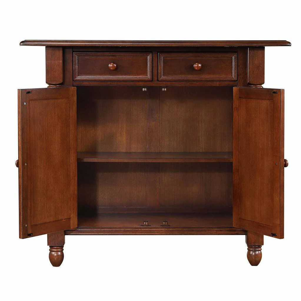 Sunset Trading Andrews Drop Leaf Kitchen Island | Chestnut Brown | Drawers and Cabinet DLU-KI-4222-CT - Image 3
