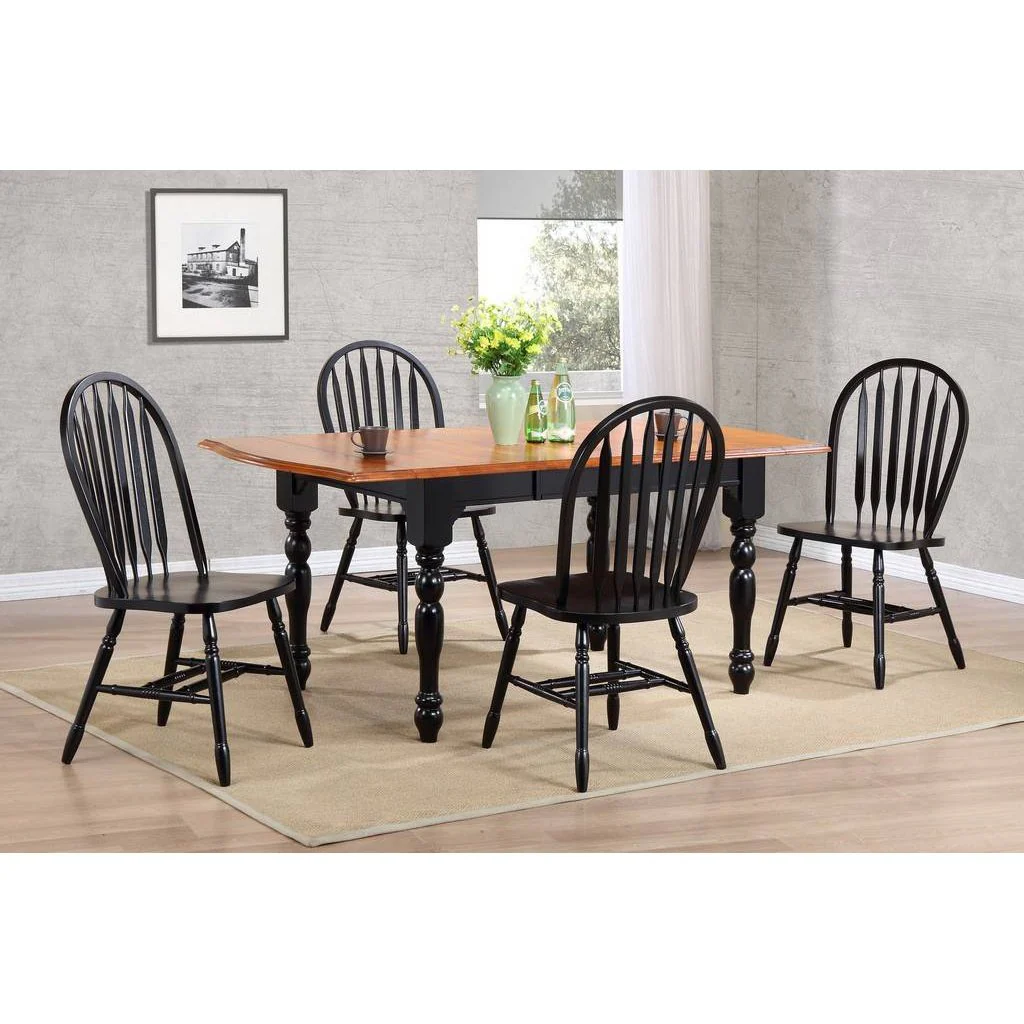 Sunset Trading Black Cherry Selections 5 Piece 72" Rectangular Drop Leaf Extendable Dining Set