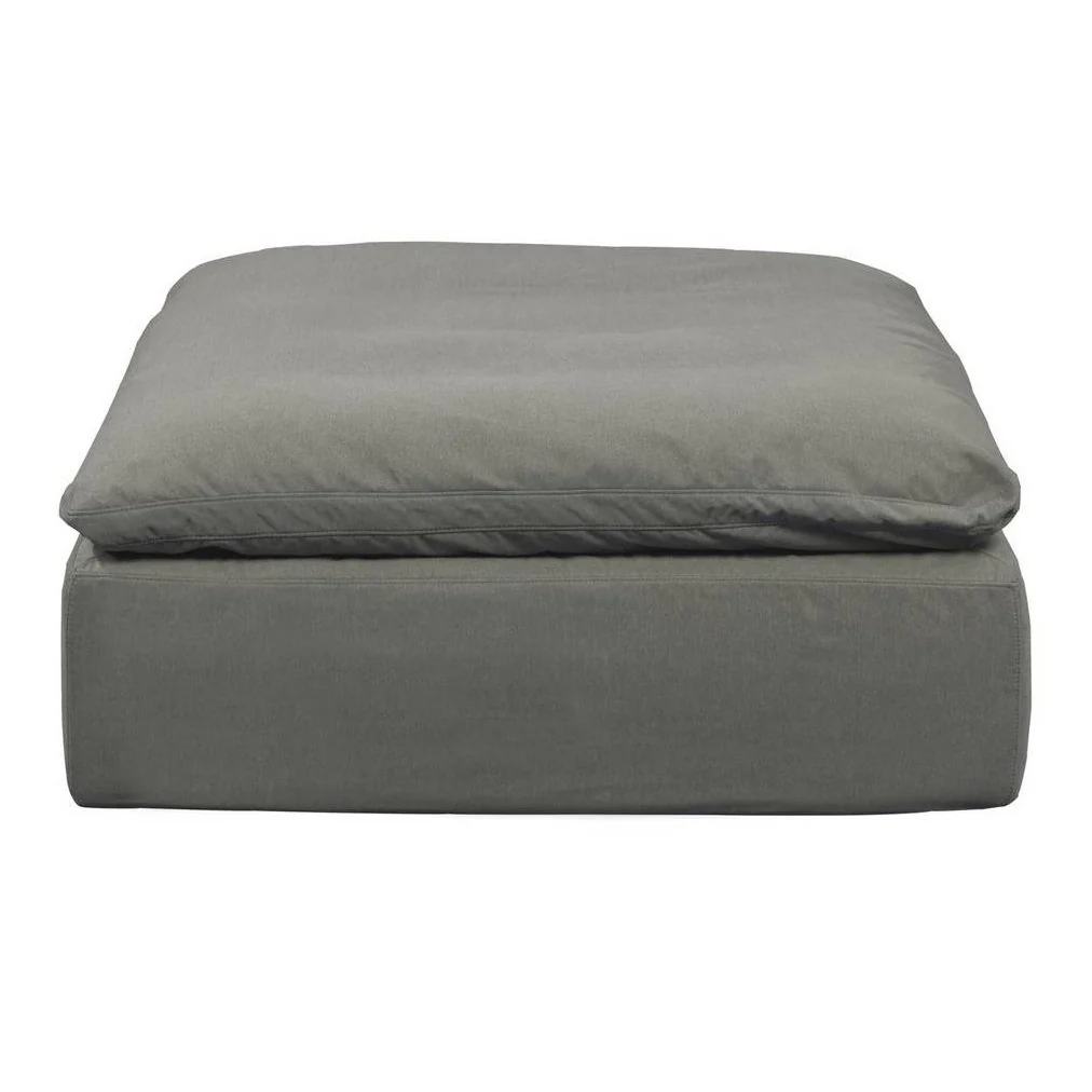 Sunset Trading Cloud Puff Slipcovered 44" Square Sectional Modular Ottoman | Stain Resistant Performance Fabric | Gray  SU-145830-391094 - Image 2