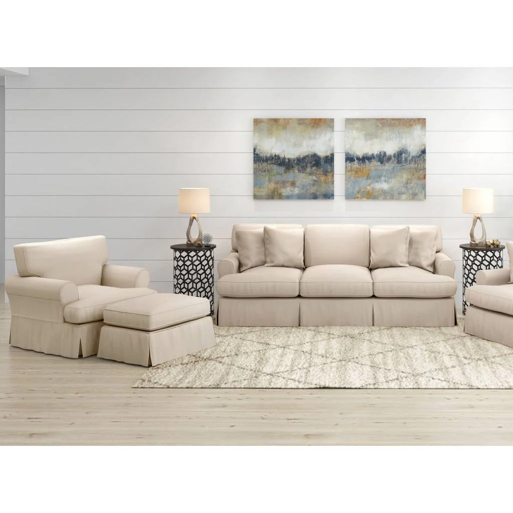 Sunset Trading Horizon 3 Piece Slipcovered Living Room Set