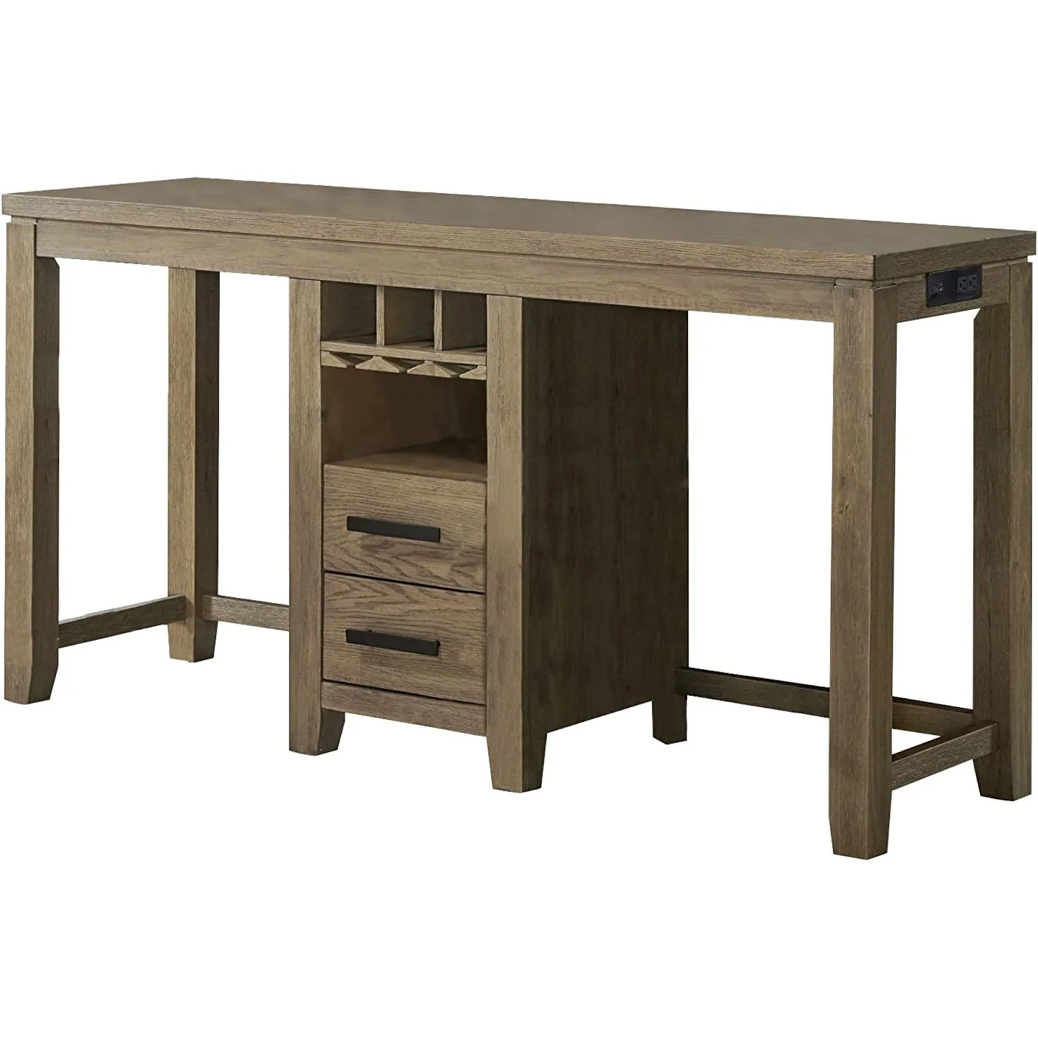 Sunset Trading Saunders 71" Narrow Bar Console Sofa Table with Charging Station - Image 4