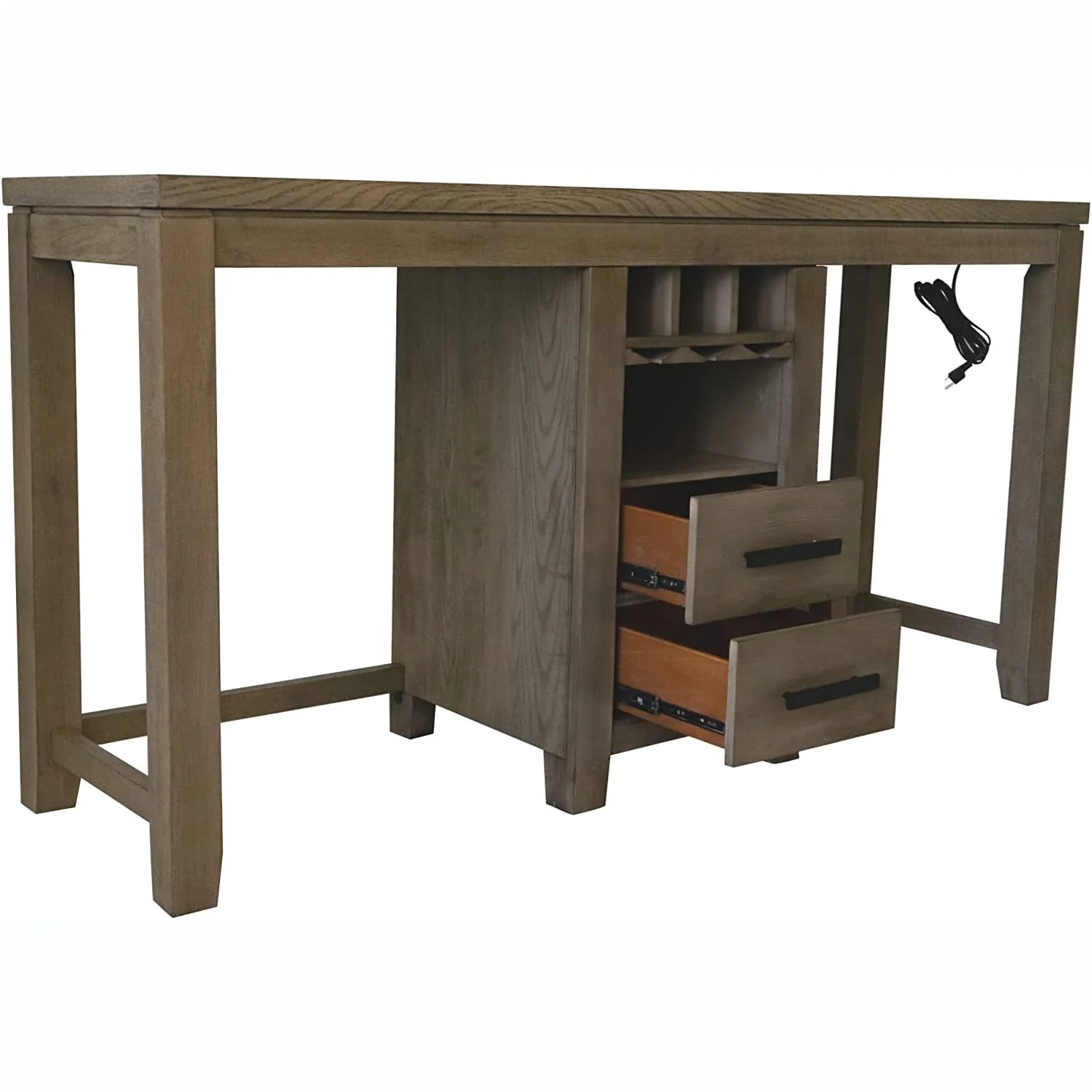 Sunset Trading Saunders 71" Narrow Bar Console Sofa Table with Charging Station - Image 5