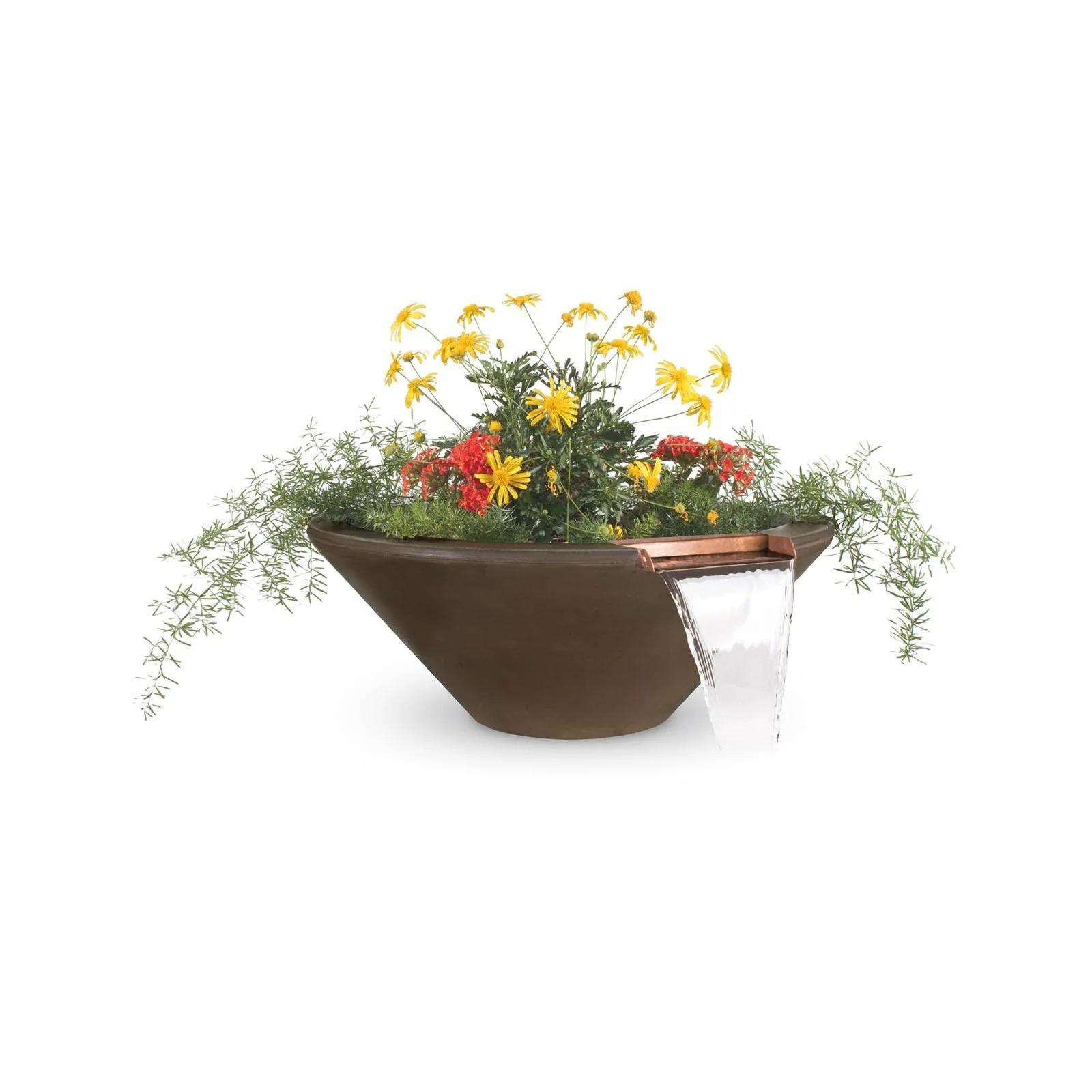 The Outdoor Plus 48" Round Cazo GFRC Planter & Water Bowl - Image 3