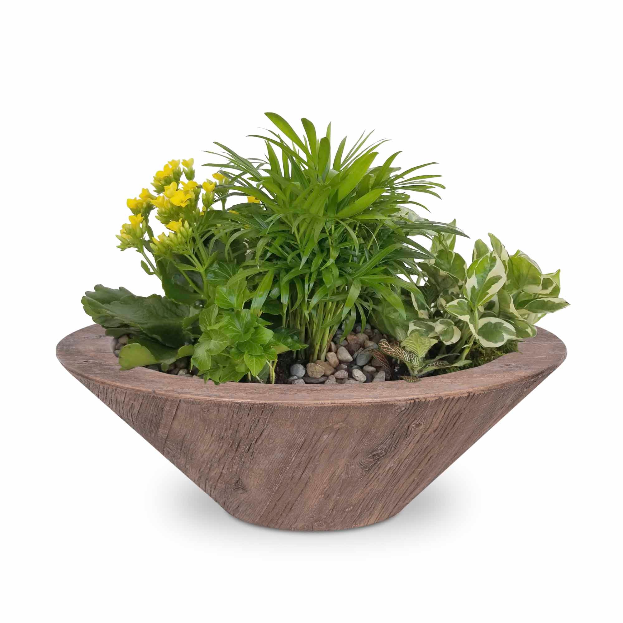 The Outdoor Plus Cazo Planter Bowl | Wood Grain Concrete - Image 3
