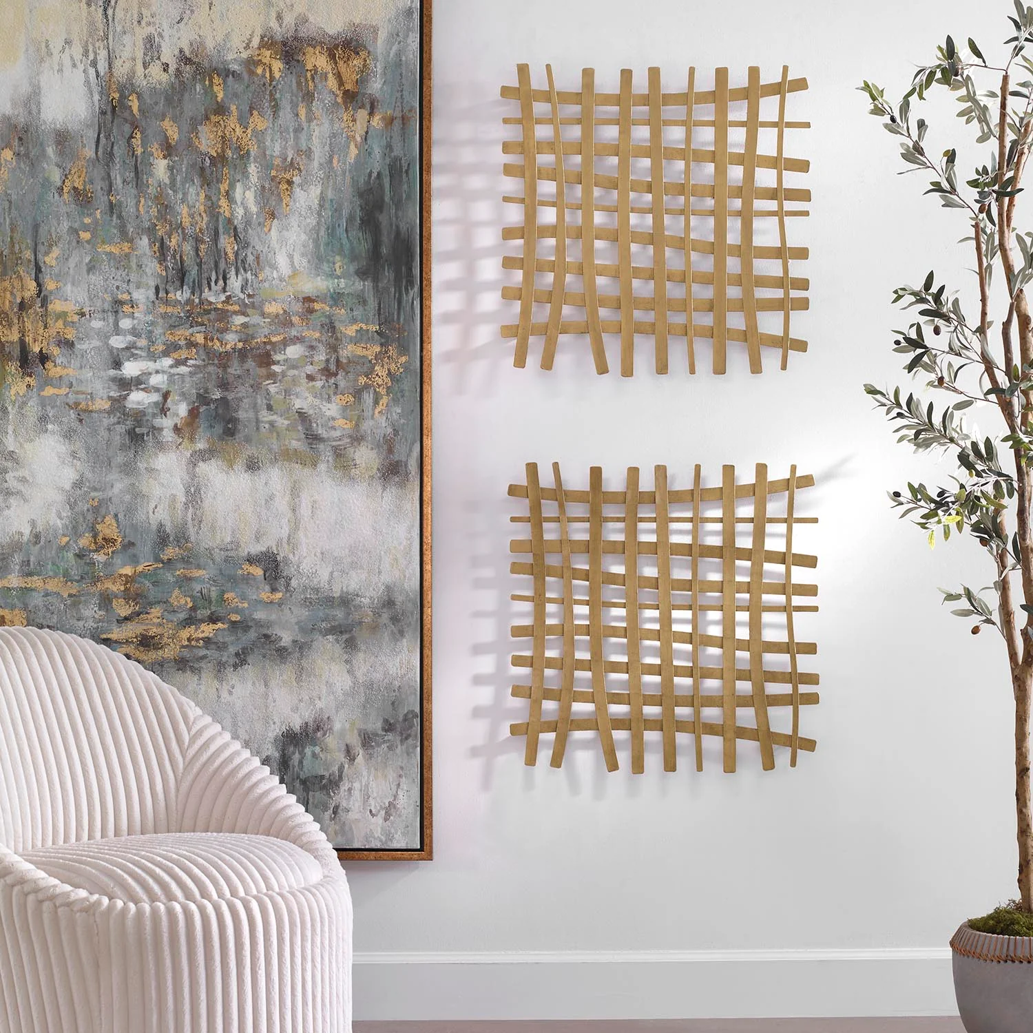 Uttermost Gridlines Gold Metal Wall Decor 04333 - Image 3
