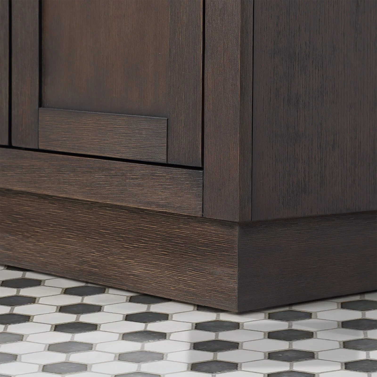 Water Creation Chestnut 30" Single Sink Carrara White Marble Countertop Vanity In Brown Oak with Gooseneck Faucet and Mirror - Image 8