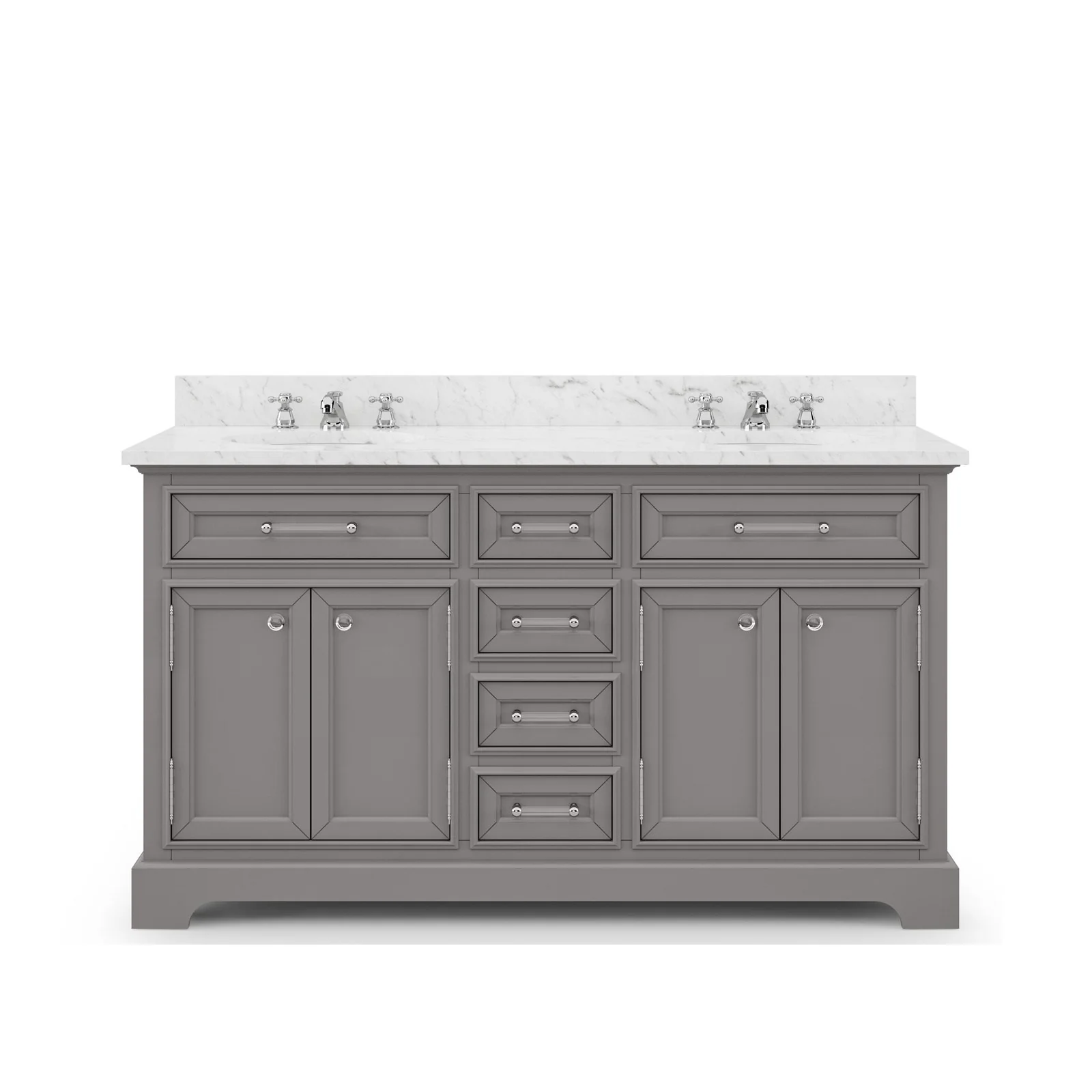 Water Creation Derby 60" Cashmere Grey Double Sink Bathroom Vanity From The Derby Collection - Image 3
