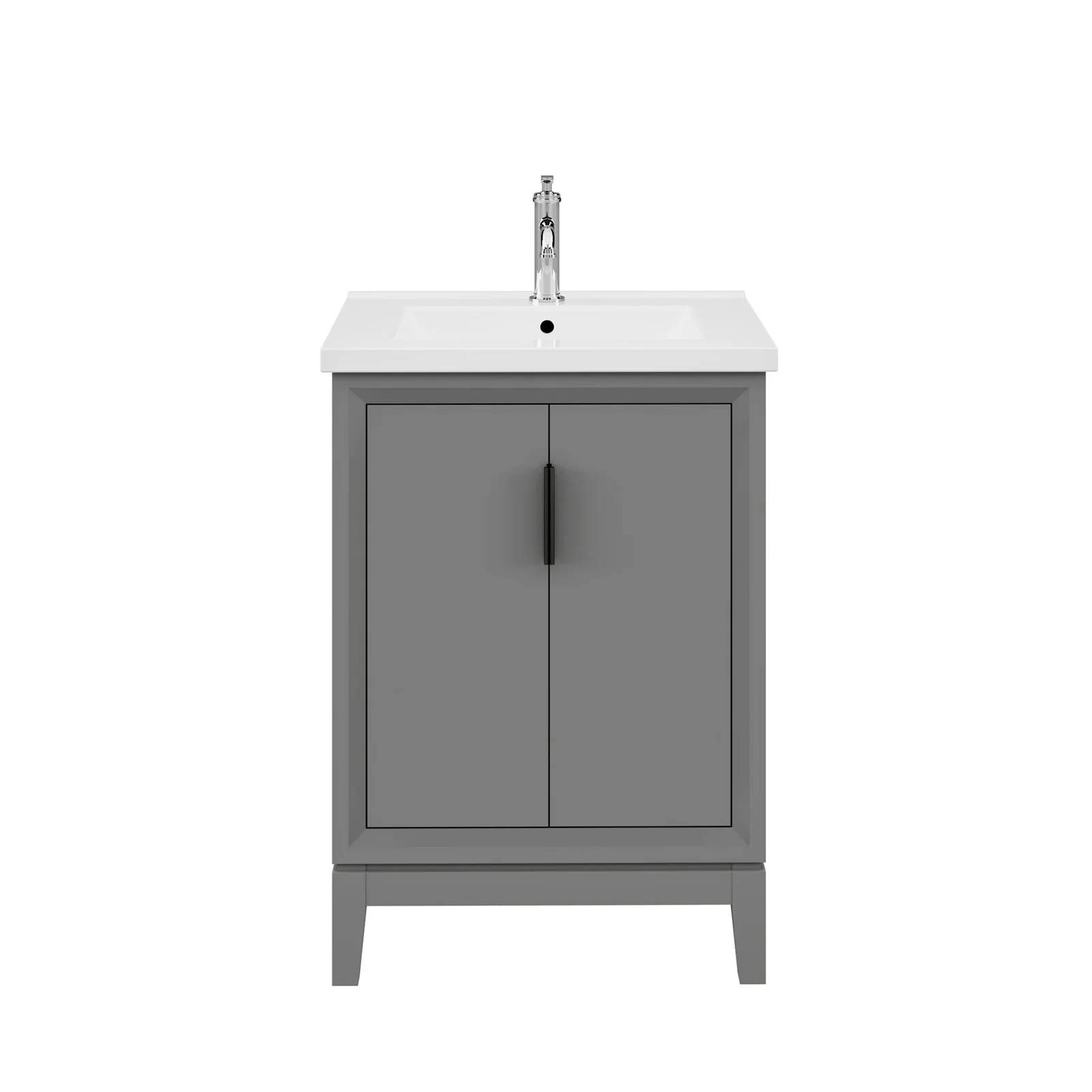 Water Creation Elise 24" Integrated Ceramic Sink Top Vanity in Cashmere Grey - Image 3