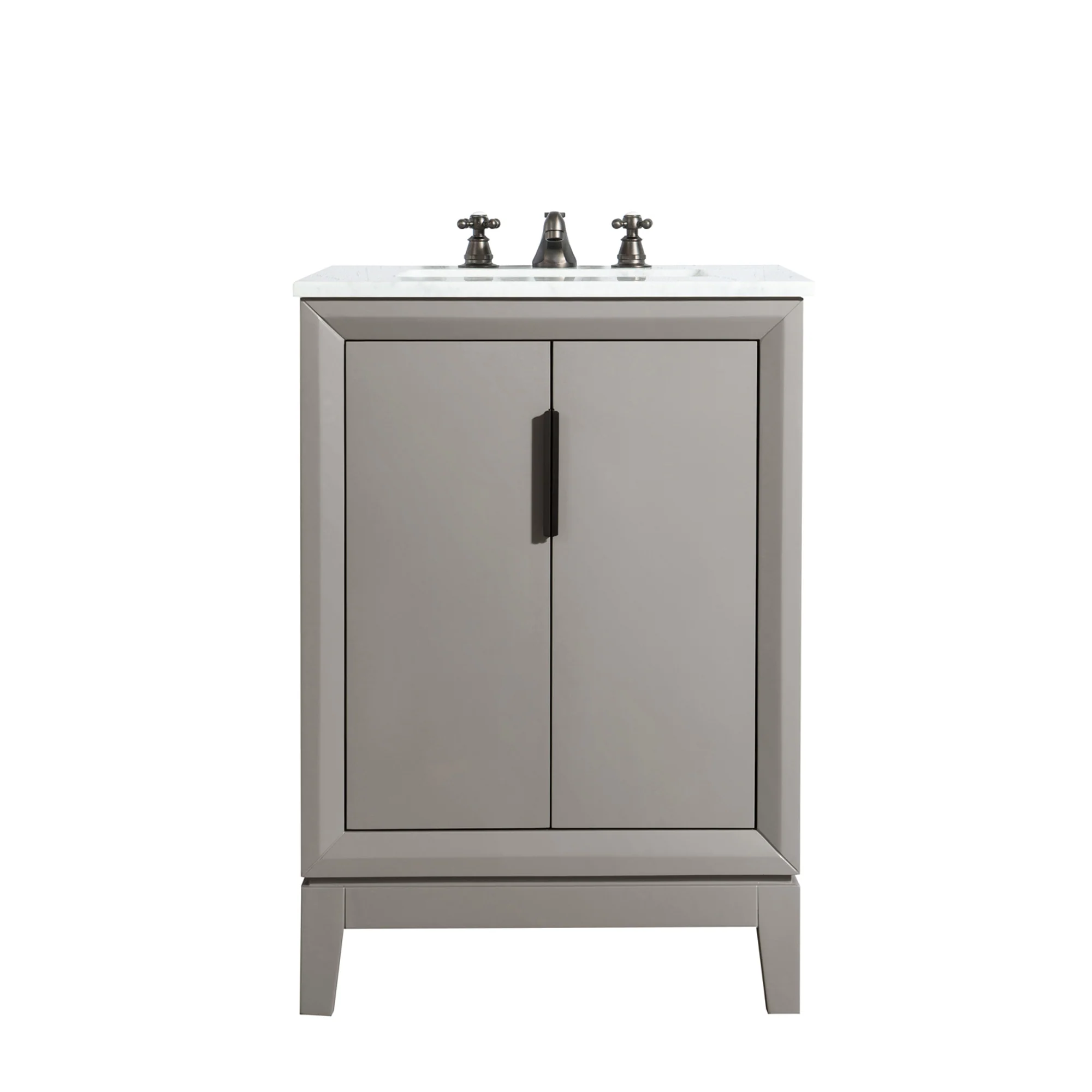 Water Creation Elizabeth 24" Single Sink Carrara White Marble Vanity In Cashmere Grey With Lavatory Faucet(s) - Image 4