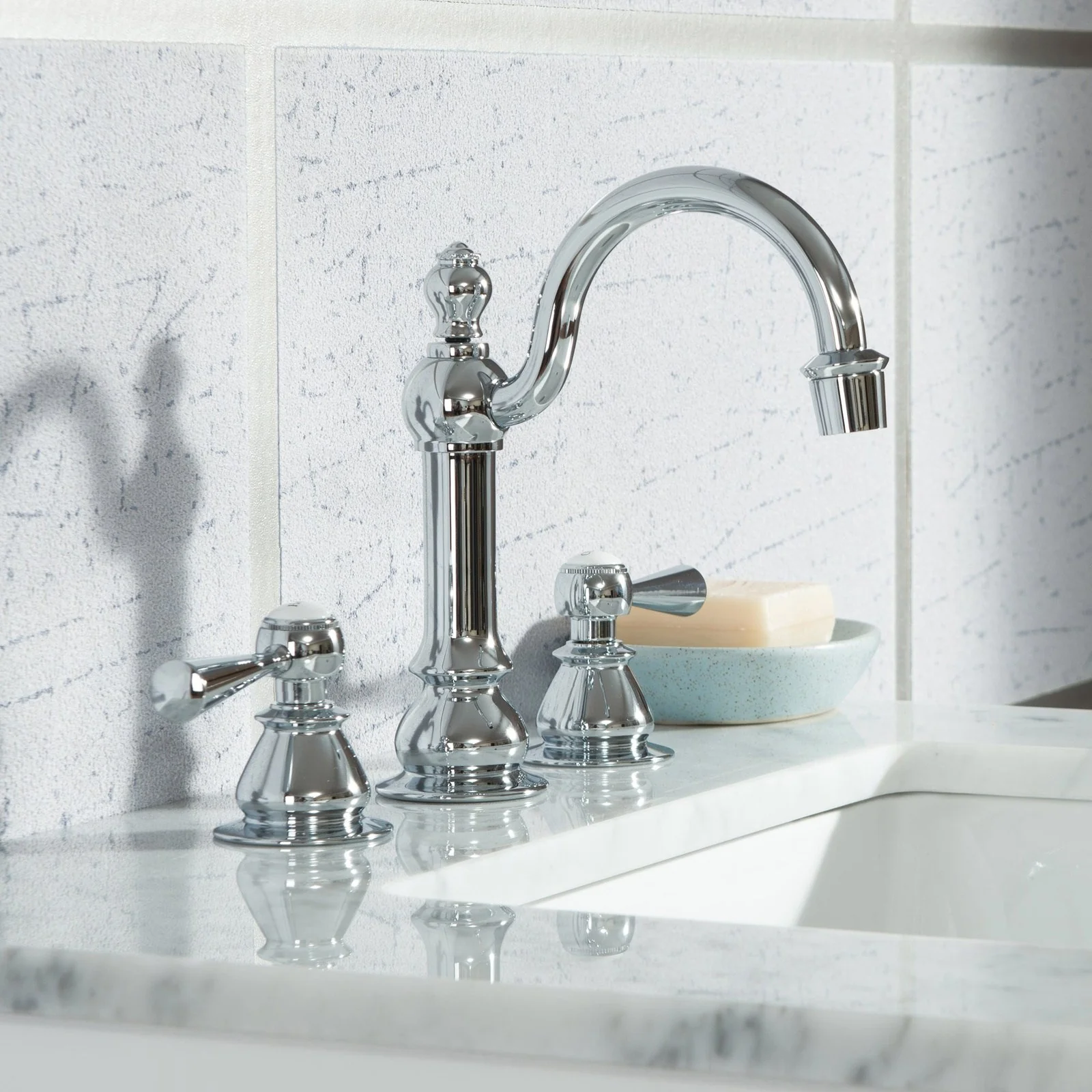 Water Creation Elizabeth 24" Single Sink Carrara White Marble Vanity In Pure White With Lavatory Faucet(s) - Image 6