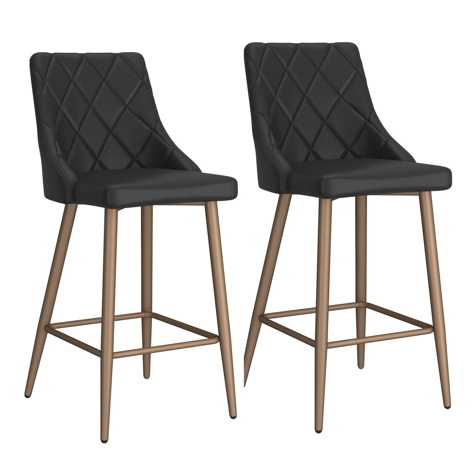 Worldwide Home Furnishings Antoine-26'' Counter Stool-Black 26" Counter Stool, Set Of 2 203-573BK - Image 2