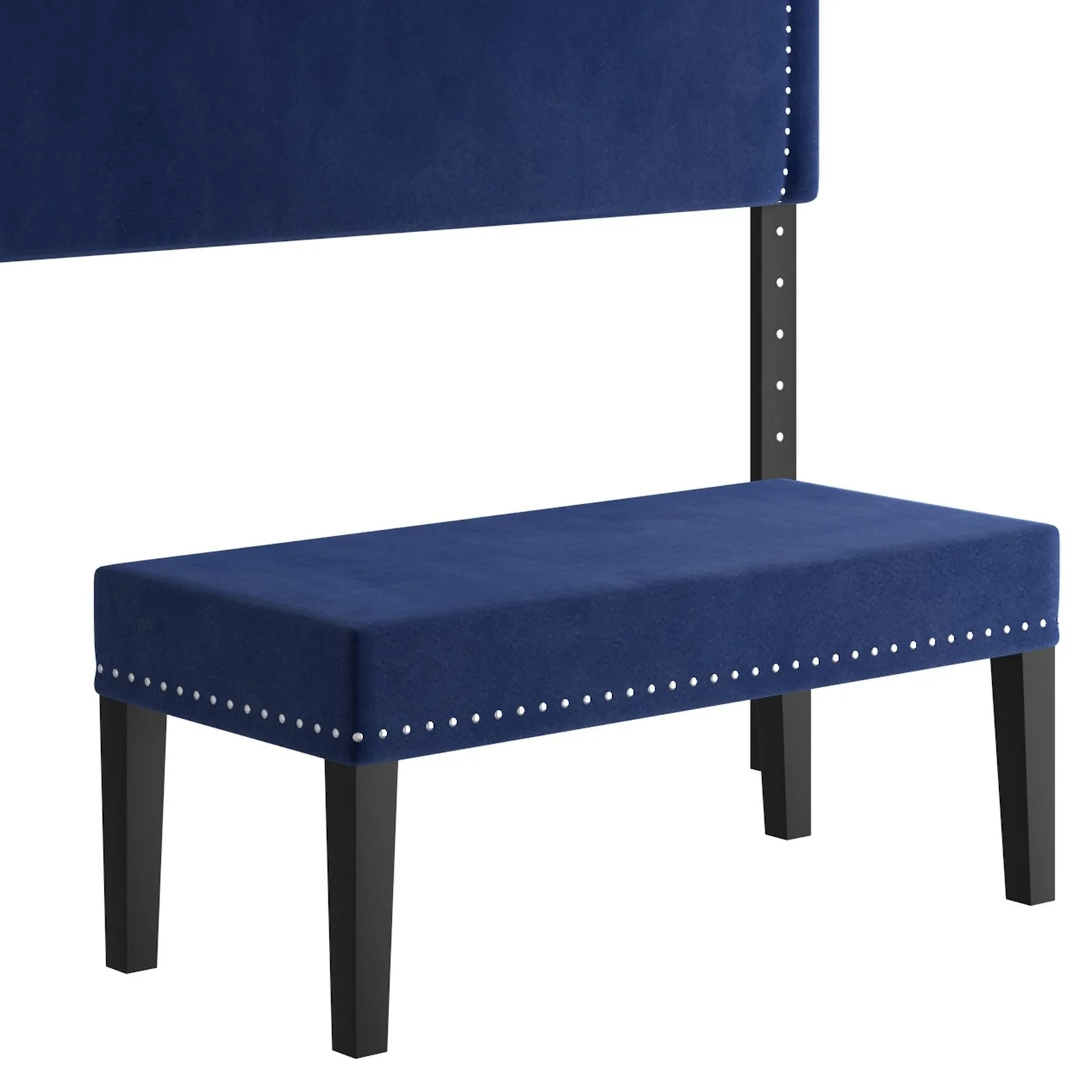 Worldwide Home Furnishings Aurora-54''/60'' Adj Hb W/ Bench-Blue 54"/60" Adj. Headboard W/Bench 151-585D_Q-BL - Image 6