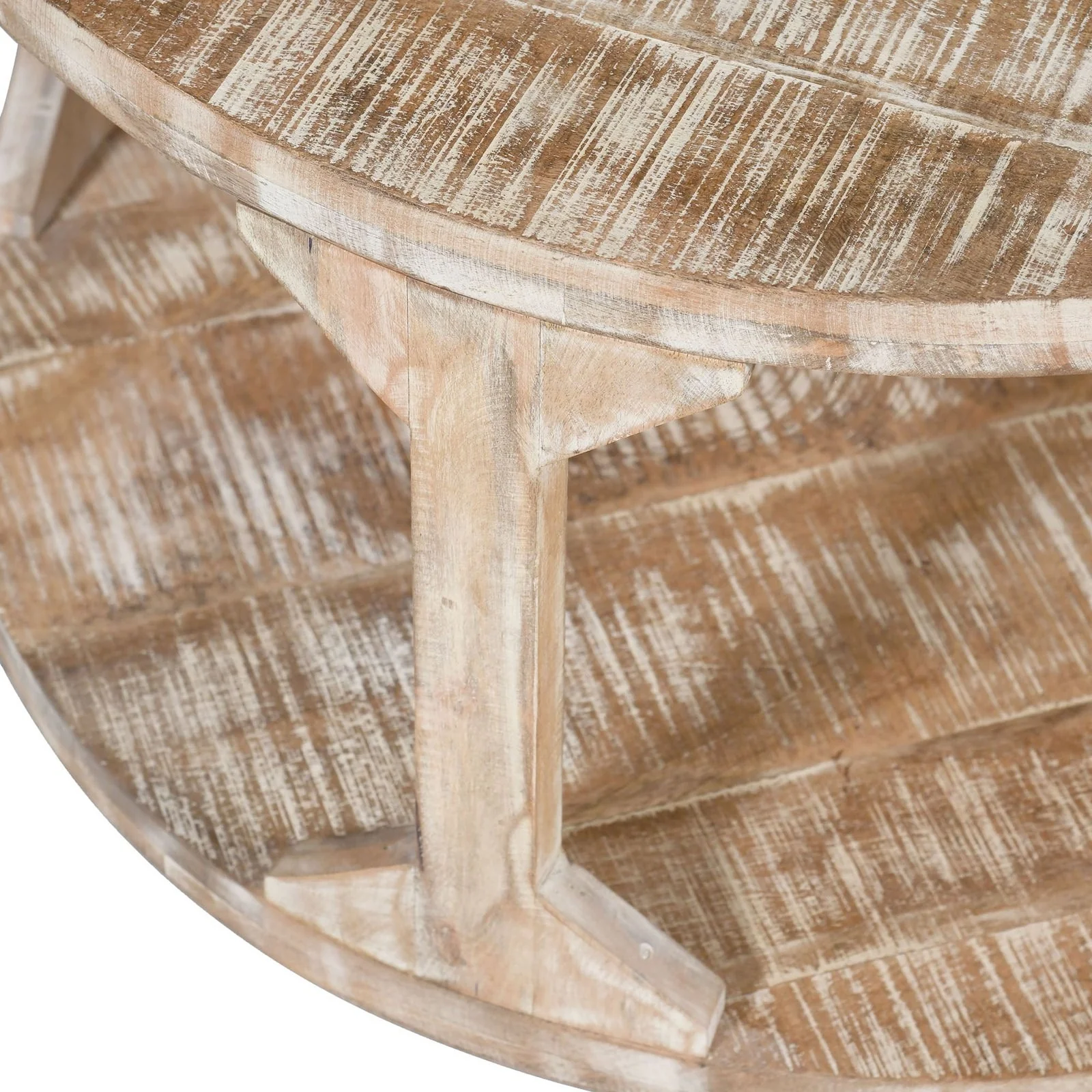 Worldwide Home Furnishings Avni-Accent Table-Distressed Natural Round Accent Table 501-619NT - Image 6