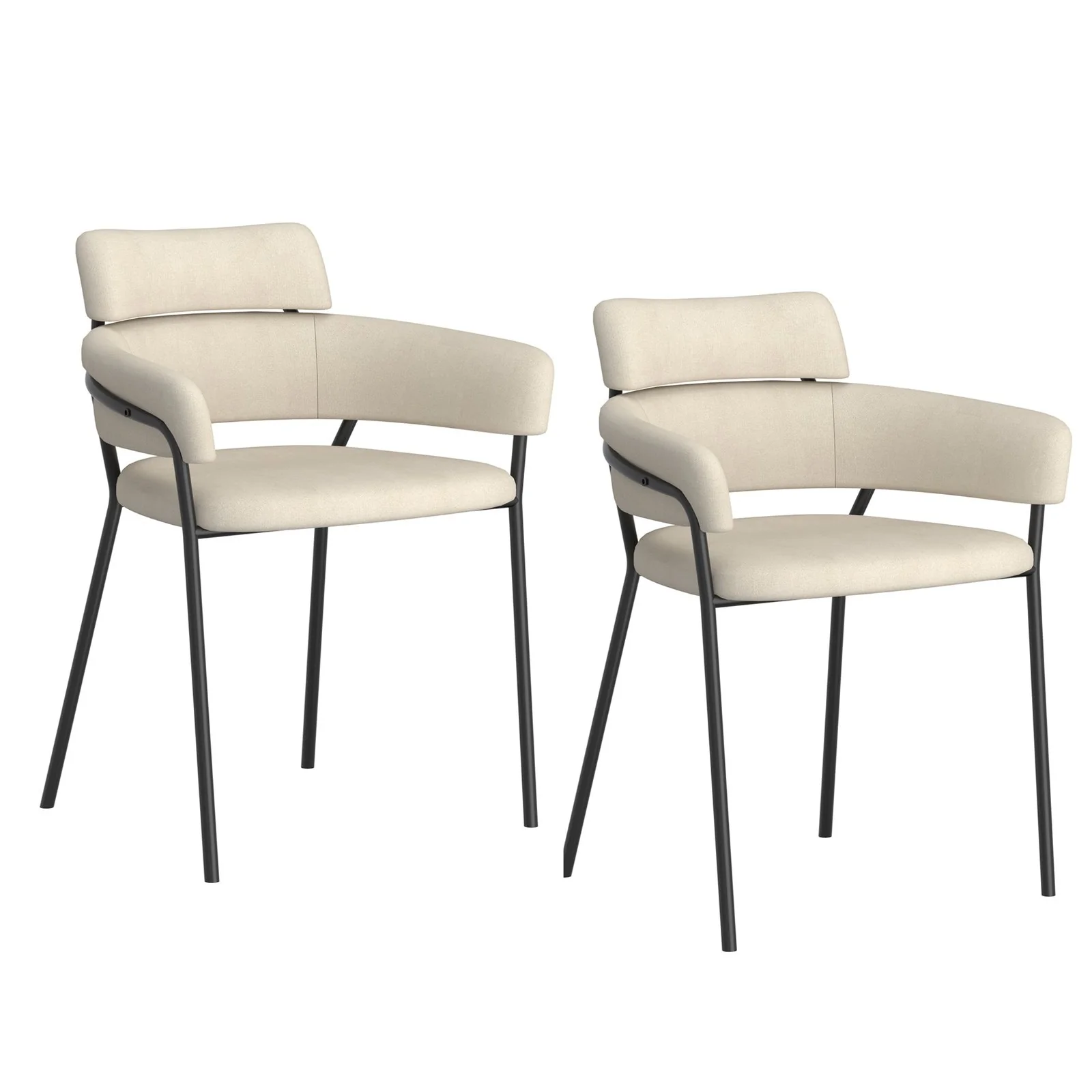 Worldwide Home Furnishings Axel-Side Chair-Beige Side Chair, Set Of 2 202-674BEG - Image 2