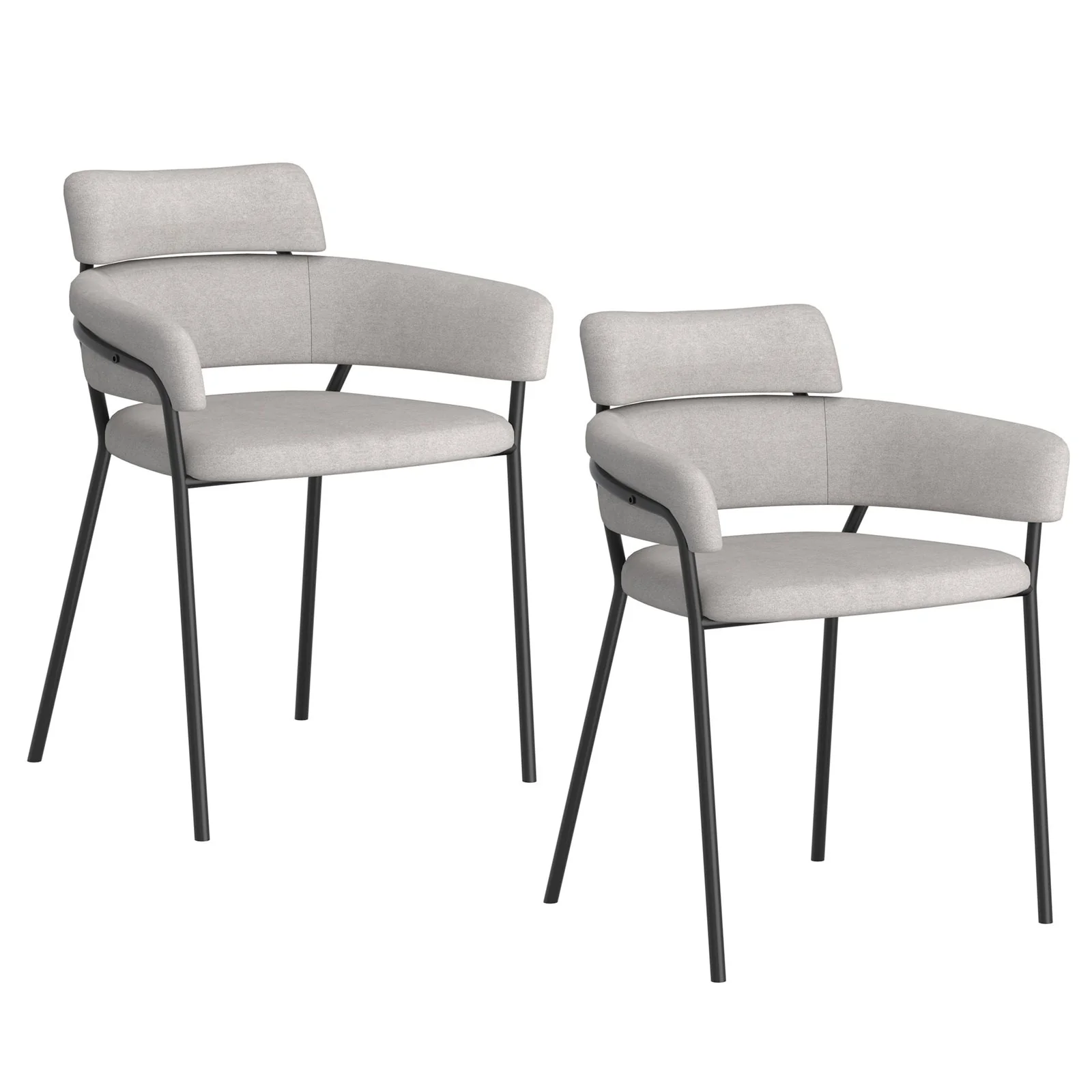 Worldwide Home Furnishings Axel-Side Chair-Grey Side Chair, Set Of 2 202-674GRY - Image 2