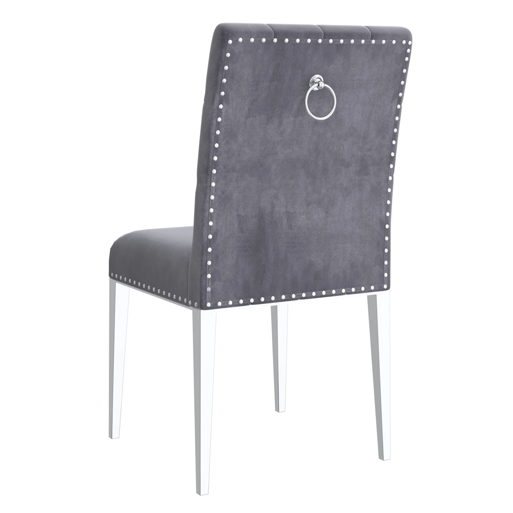 Worldwide Home Furnishings Azul-Side Chair-Grey/Silver Leg Side Chair, Set Of 2 202-600GY_CH - Image 4