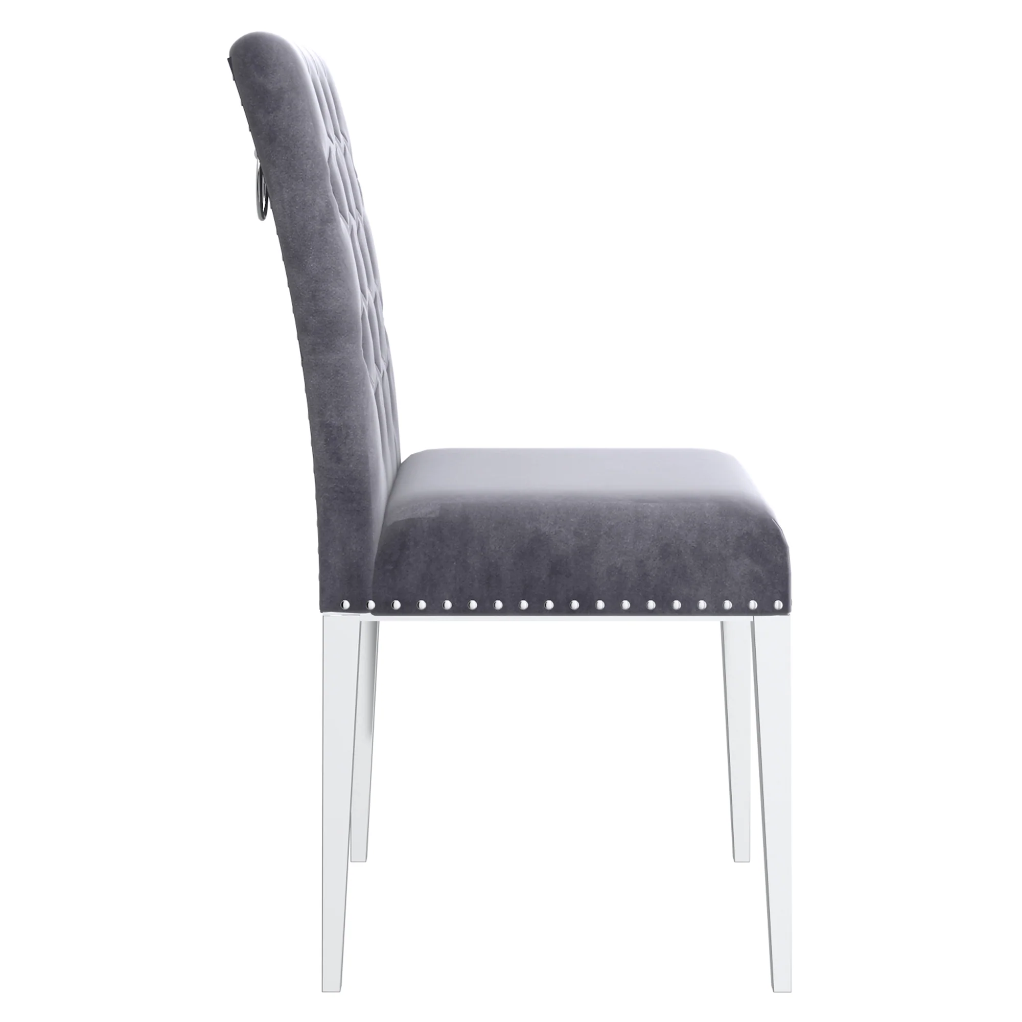 Worldwide Home Furnishings Azul-Side Chair-Grey/Silver Leg Side Chair, Set Of 2 202-600GY_CH - Image 6
